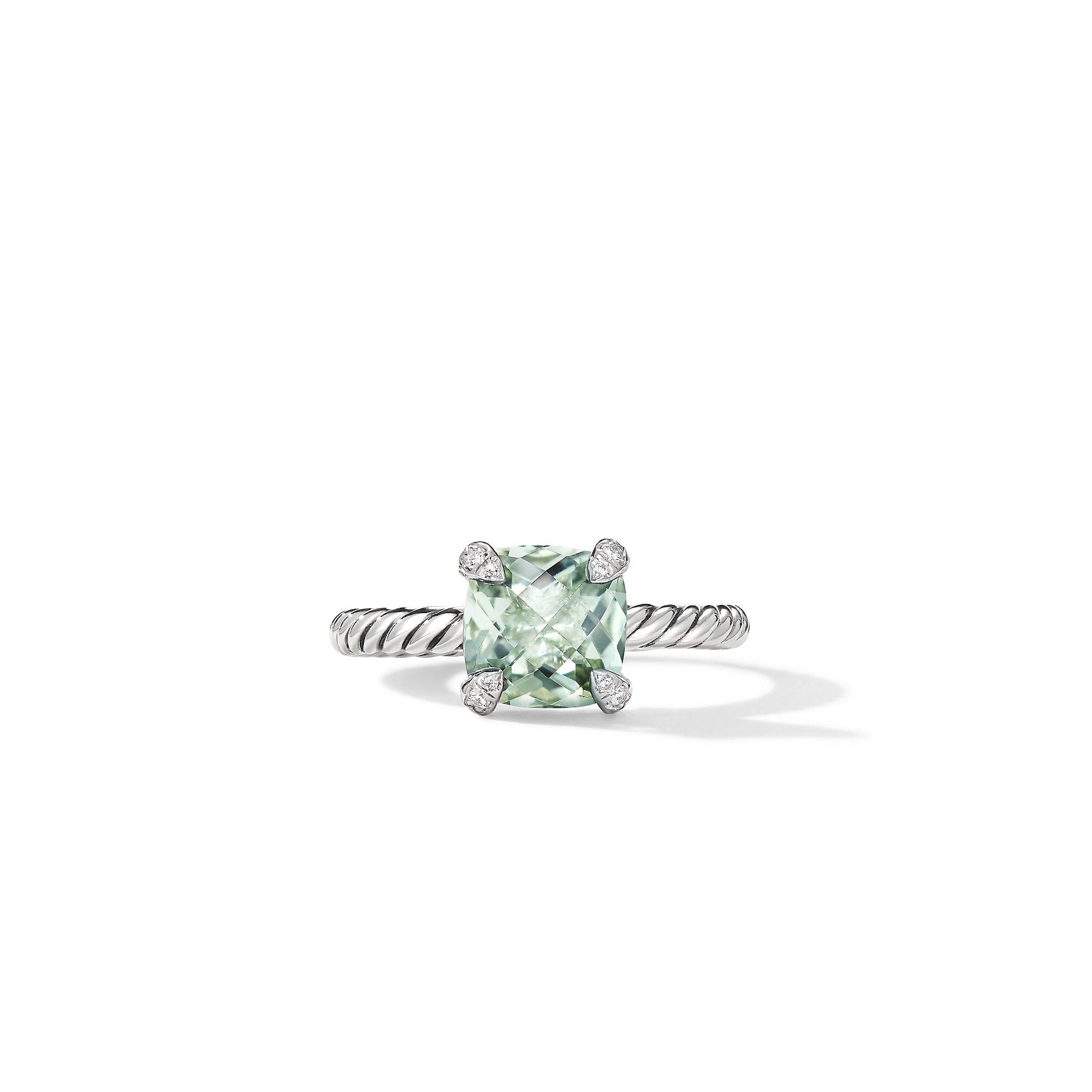 David Yurman Chatelaine Ring with Prasiolite and Diamonds - R16329DSSAPLDI6