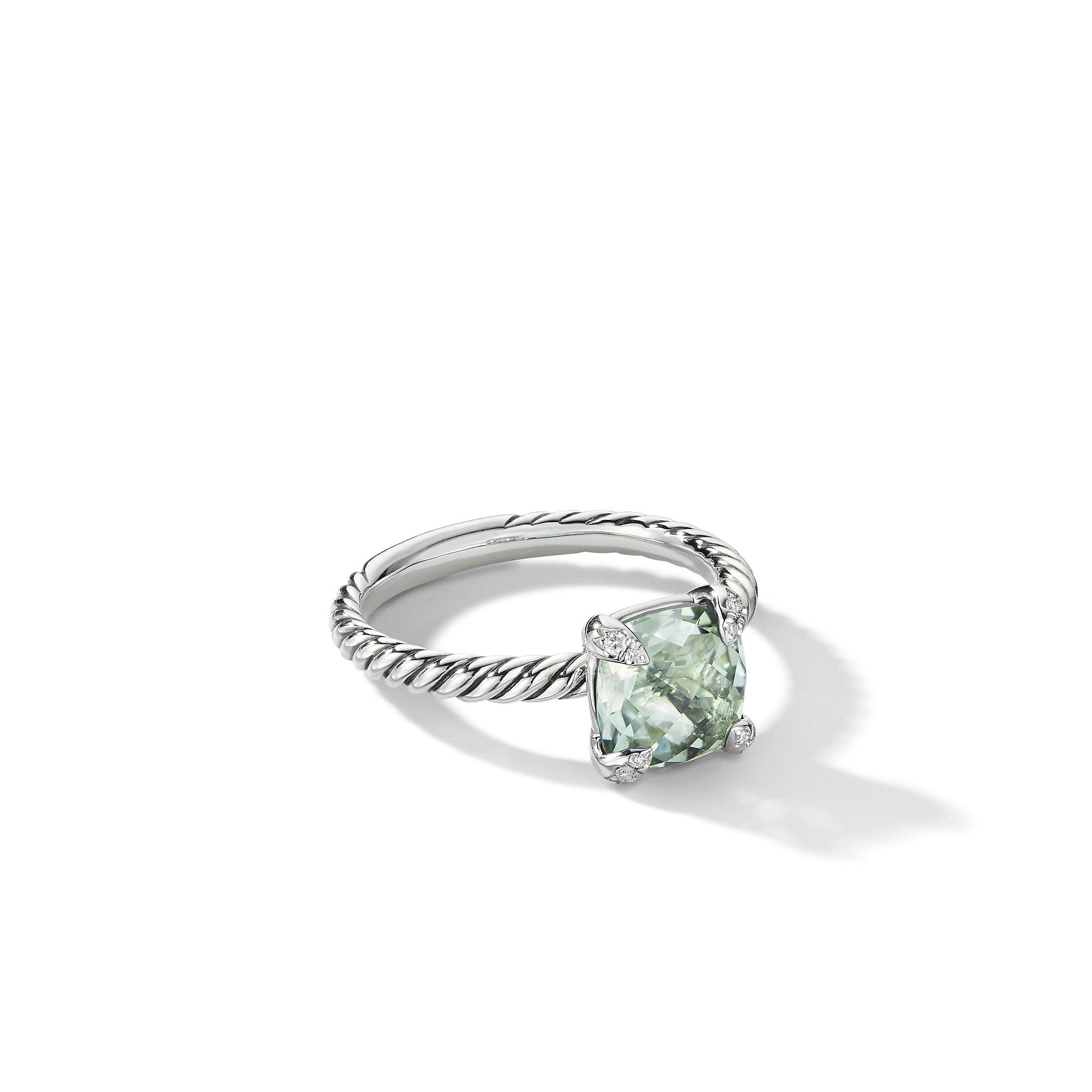 David Yurman Chatelaine Ring with Prasiolite and Diamonds - R16329DSSAPLDI6