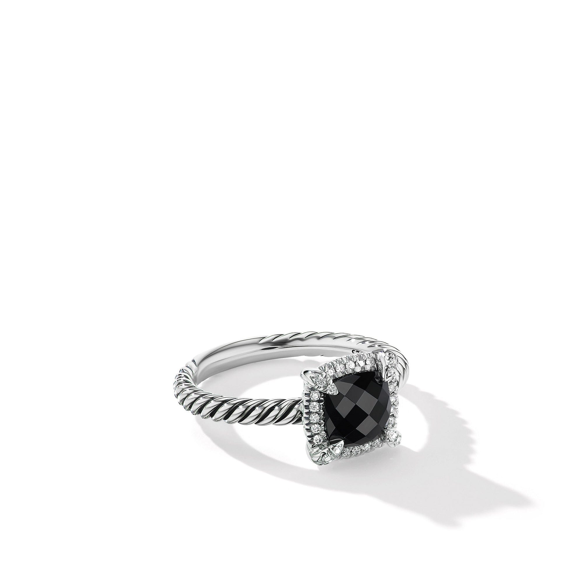 David Yurman Petite Chatelaine Pave Bezel Ring with Black Onyx and Diamonds - R14202DSSABODI6