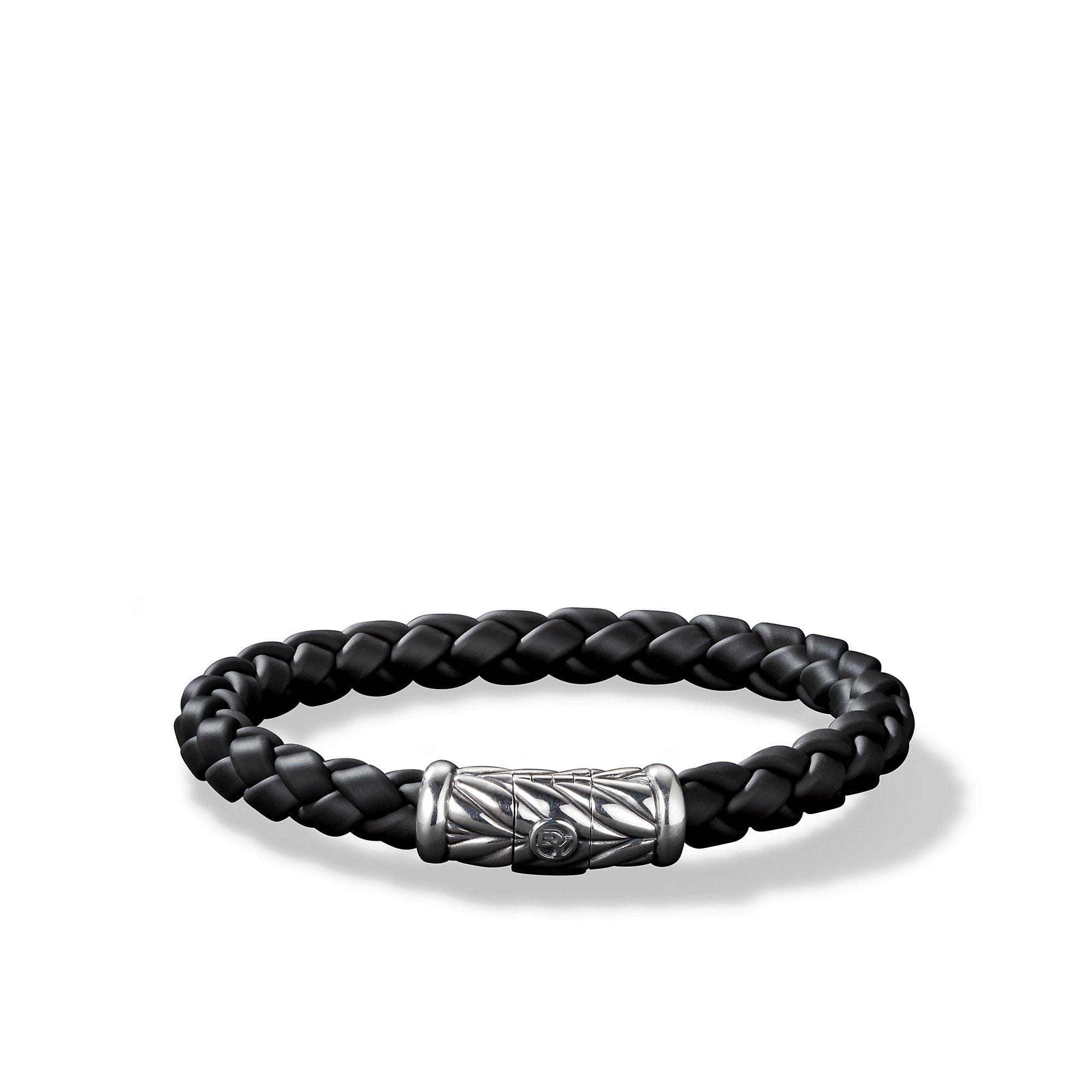 David Yurman Chevron Rubber Weave Bracelet in Black - B05524MSSRBRBLK8