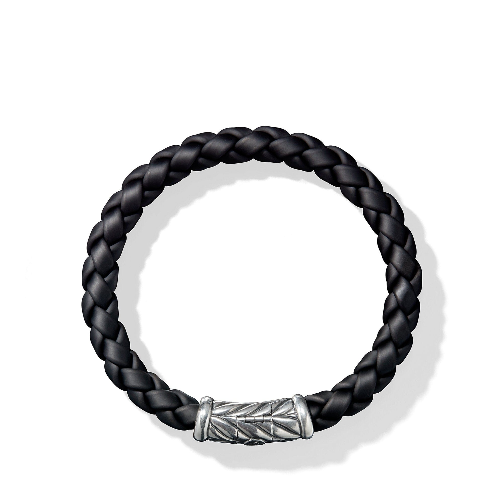 David Yurman Chevron Rubber Weave Bracelet in Black - B05524MSSRBRBLK8