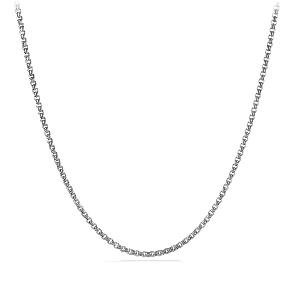 David Yurman Small Box Chain Necklace Grey Titanium and Silver, 20" - CH0104MTS20