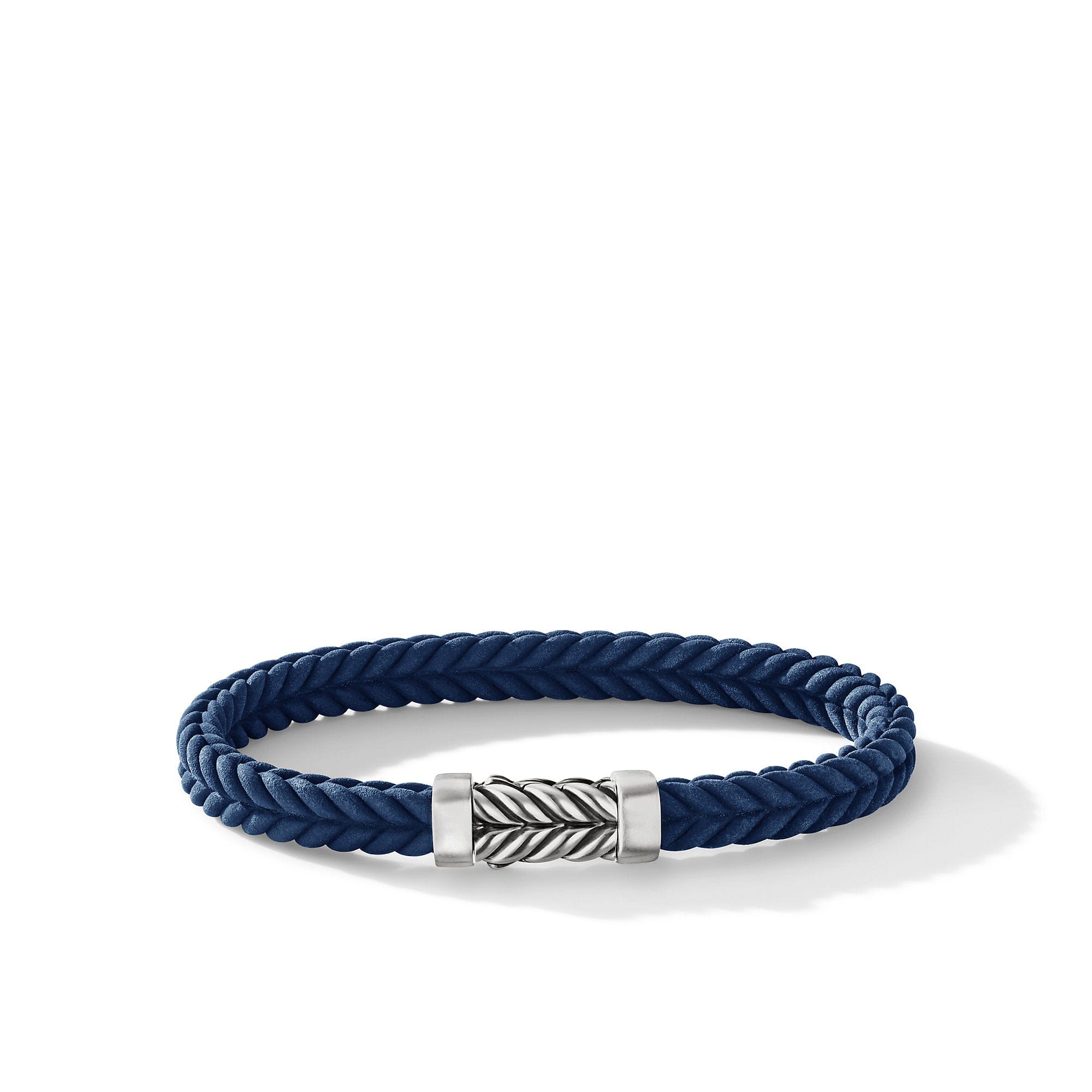 David Yurman Chevron Blue Rubber Bracelet - B25569MSSBLURBR