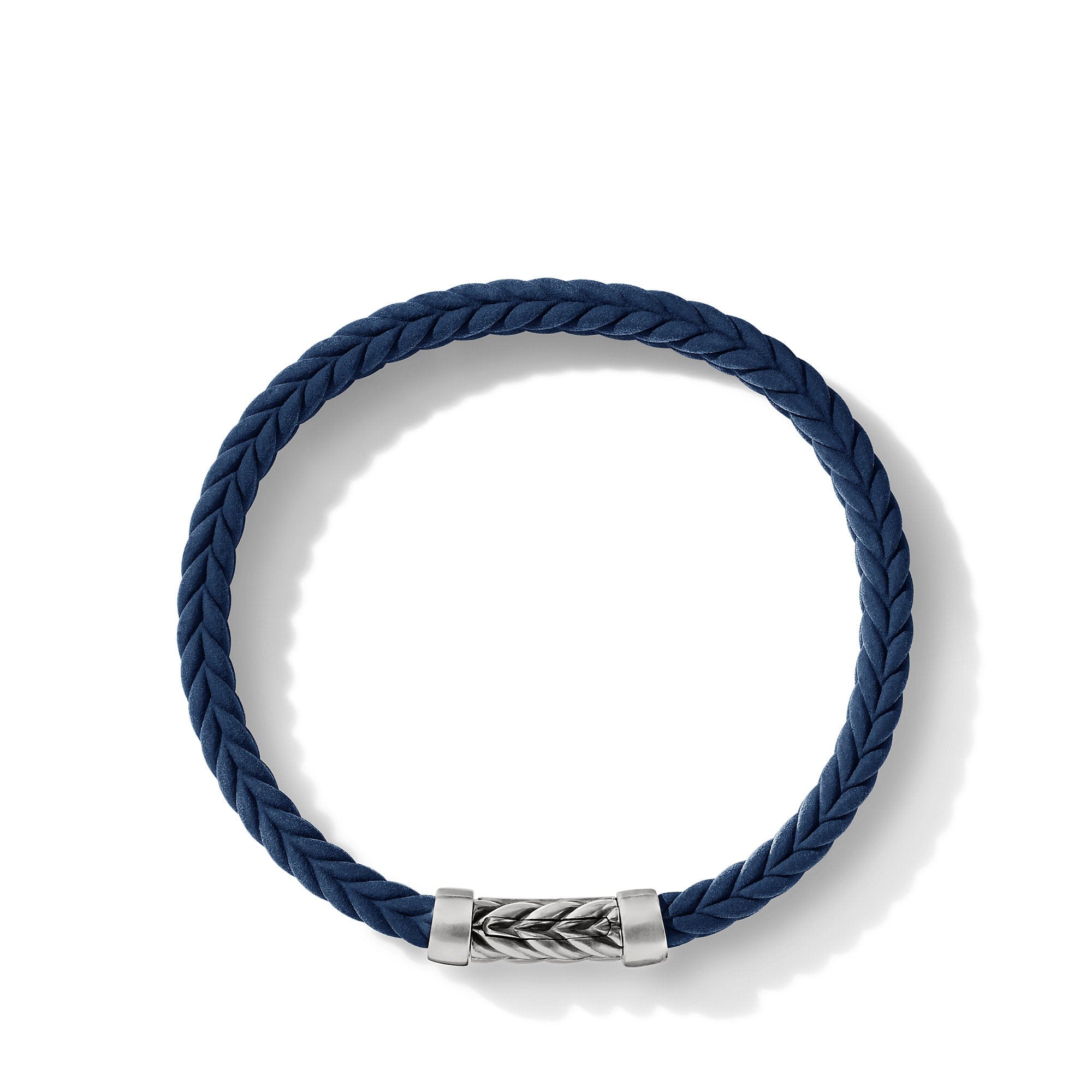 David Yurman Chevron Blue Rubber Bracelet - B25569MSSBLURBR
