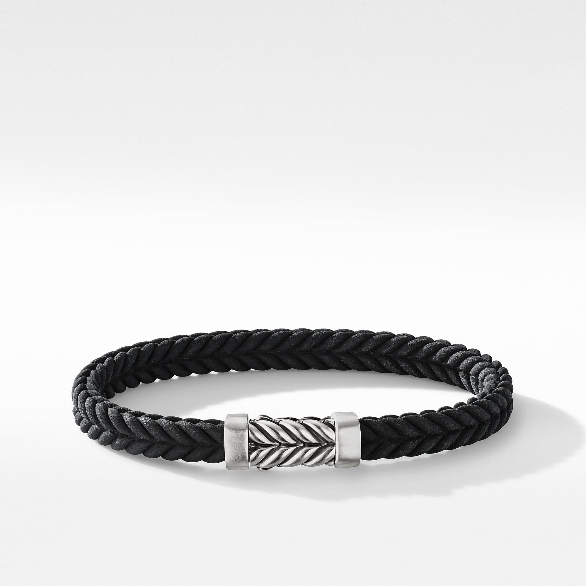 David Yurman Chevron Black Rubber Bracelet - B25569MSSBKRBR