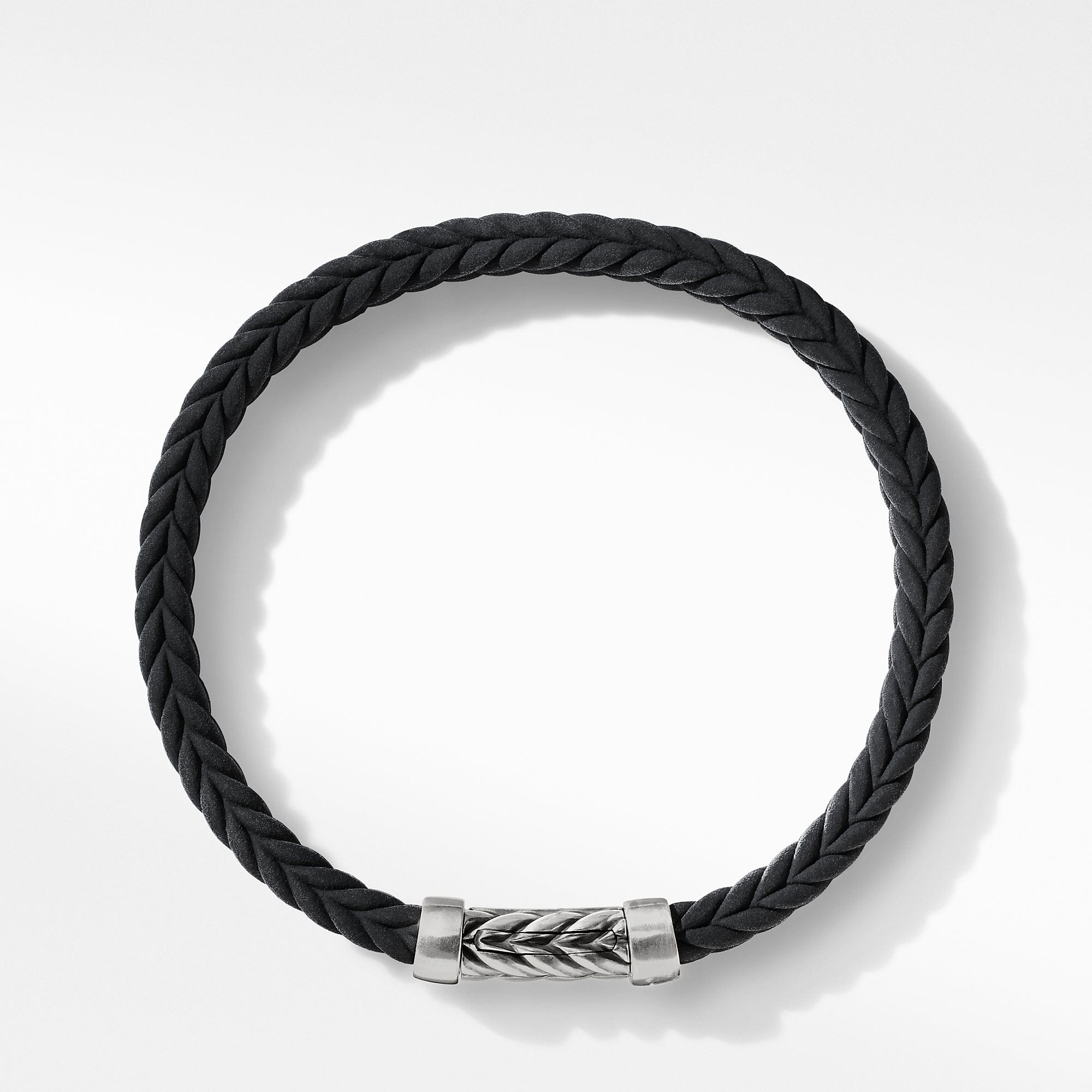 David Yurman Chevron Black Rubber Bracelet - B25569MSSBKRBR