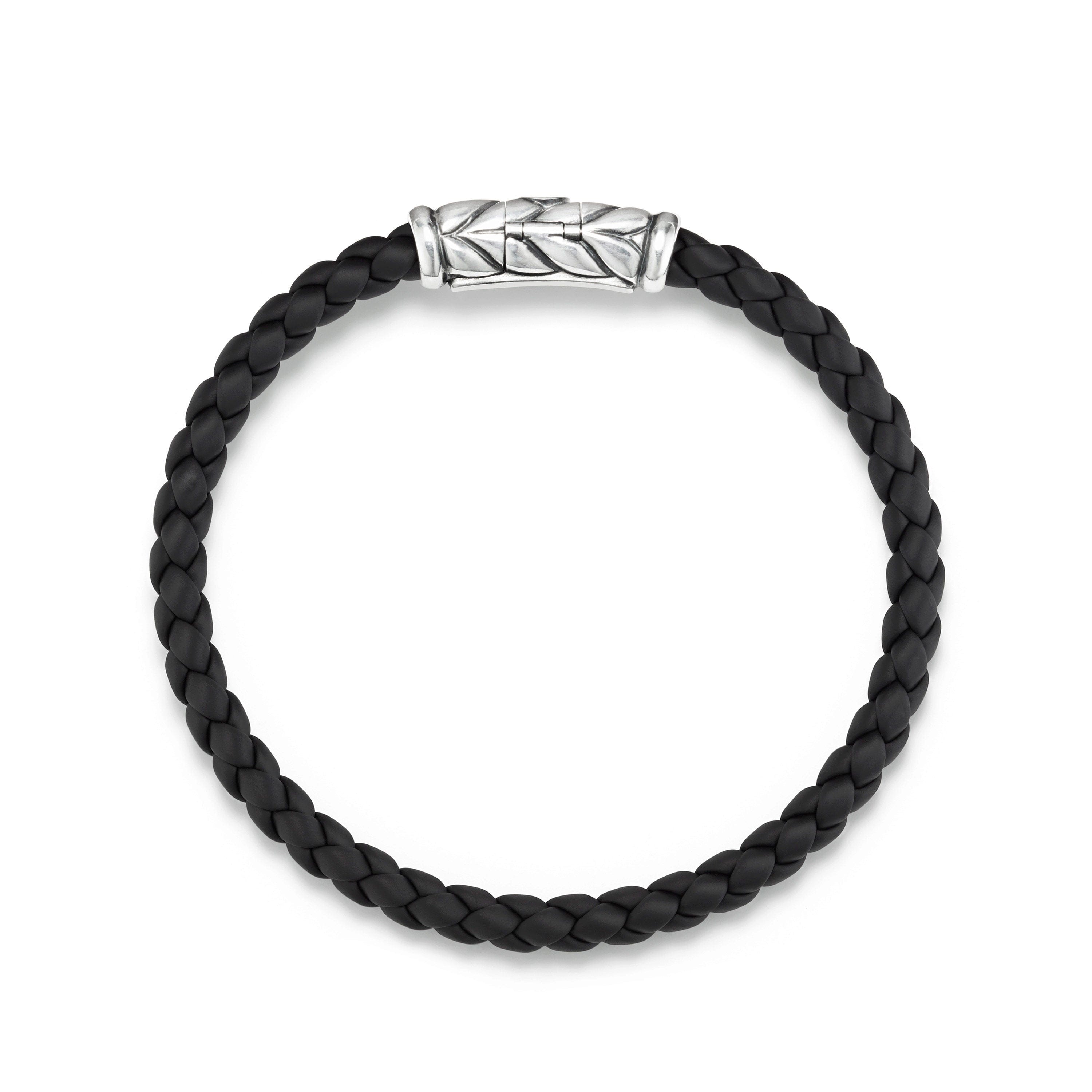 David Yurman Chevron Woven Rubber Bracelet in Black - B05754MSSRBRBLK85