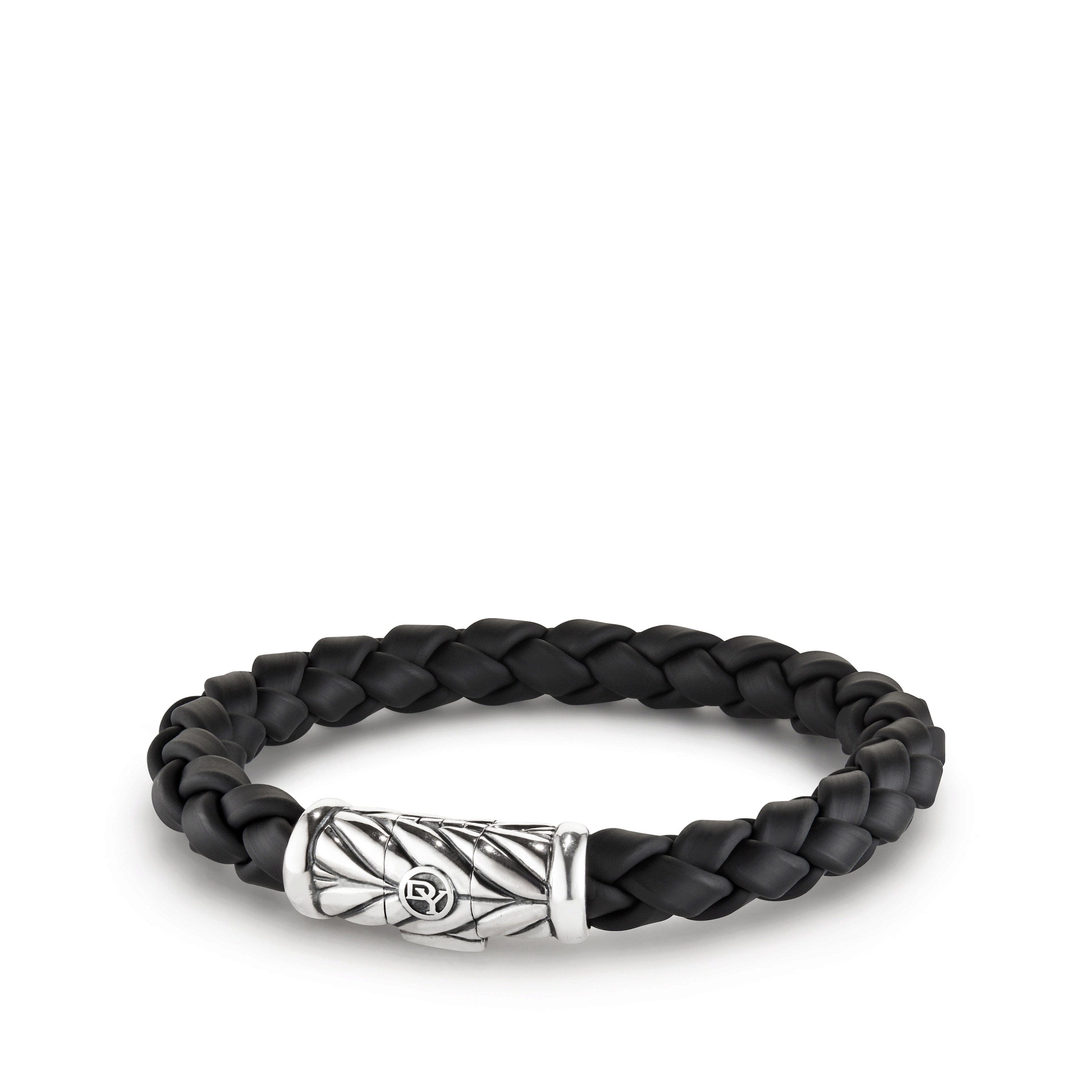 David Yurman Chevron Rubber Weave Bracelet in Black - B05524MSSRBRBLK85