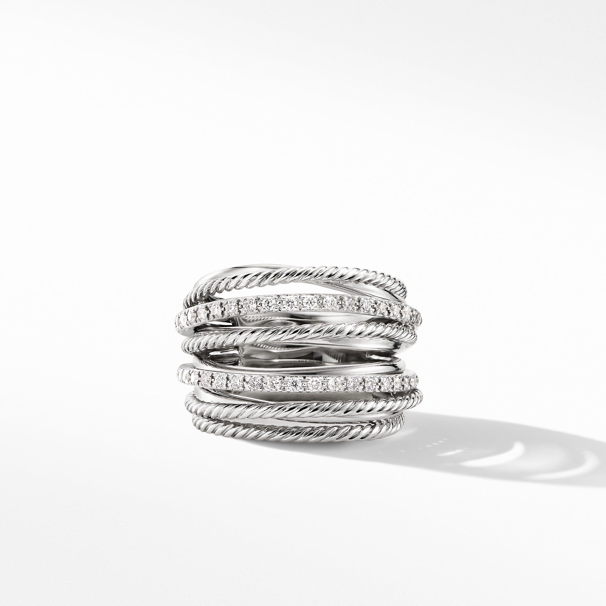 David Yurman Crossover Wide Ring with Diamonds - R14622DSSADI