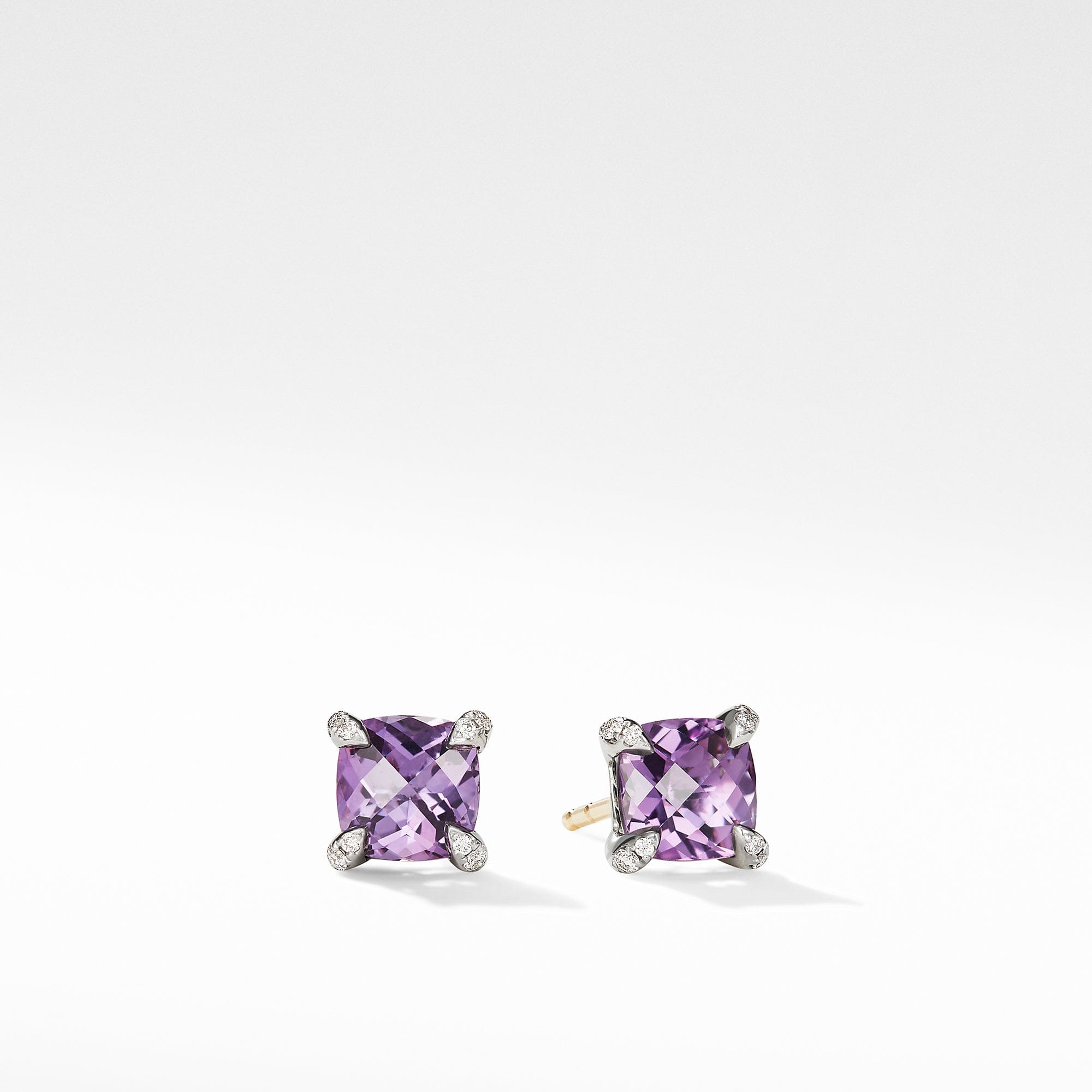 David Yurman Chatelaine Stud Earrings with Amethyst and Diamonds - E16330DSSAAMDI
