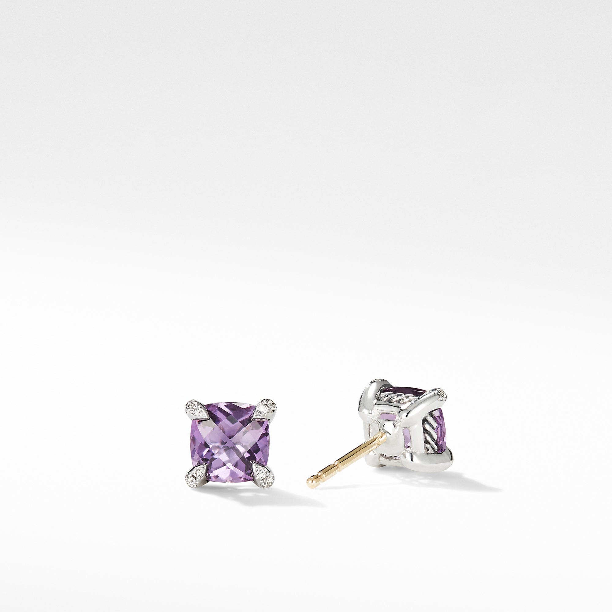David Yurman Chatelaine Stud Earrings with Amethyst and Diamonds - E16330DSSAAMDI
