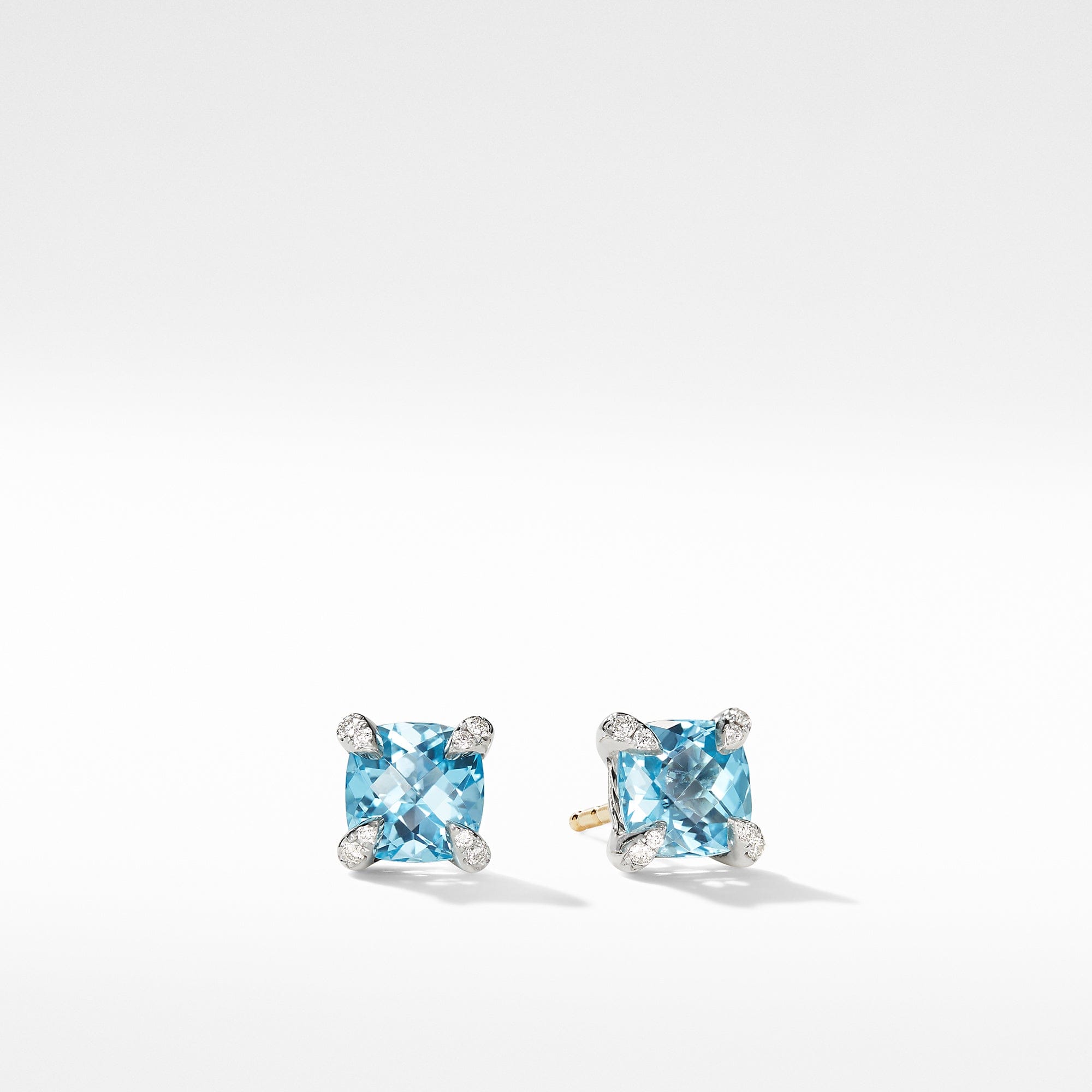 David Yurman Petite Chatelaine Stud Earrings with Blue Topaz - E16330DSSABTDI