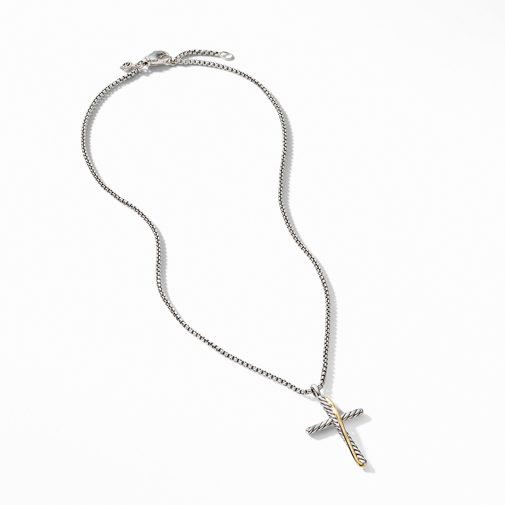 David Yurman Crossover Cross Necklace with 18K Yellow Gold - N07374 S817