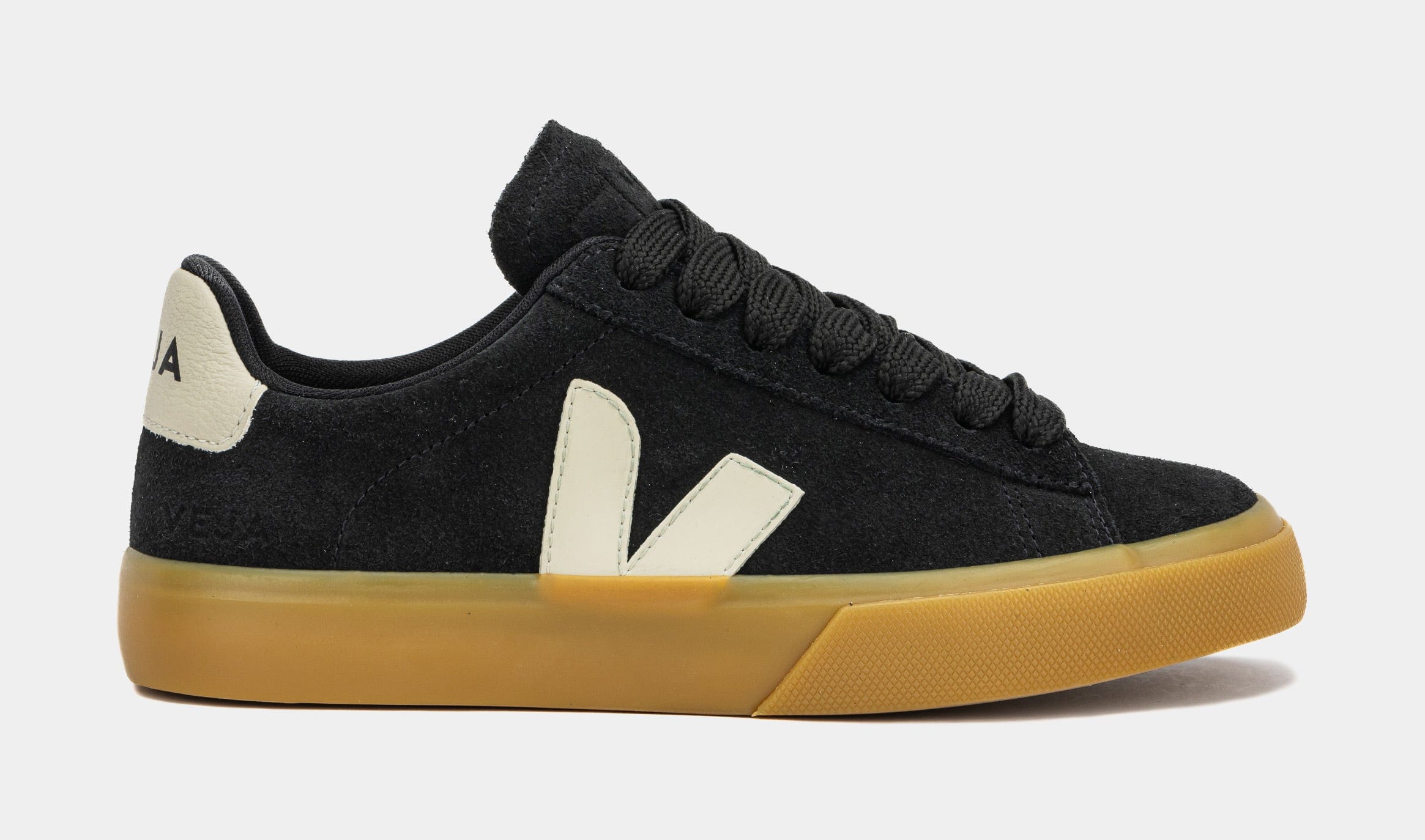 VEJA Campo Bold Suede Womens Lifestyle Shoes (Black/White/Gum)