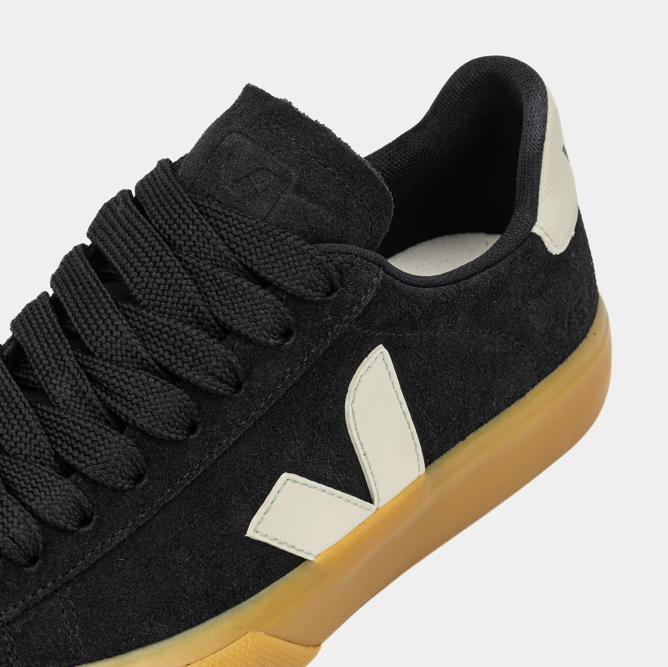 VEJA Campo Bold Suede Womens Lifestyle Shoes (Black/White/Gum)