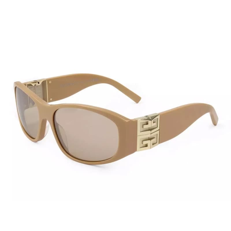 Givenchy Sunglasses Square Full Rim, Shiny Beige Frame And Brown Lens Gv40054I57G