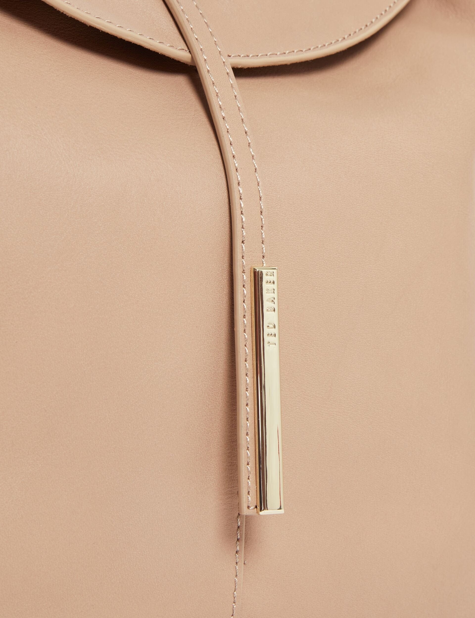 Ted Baker Rysann Bar Detail Slouch Leather Shoulder Bag Camel Women's