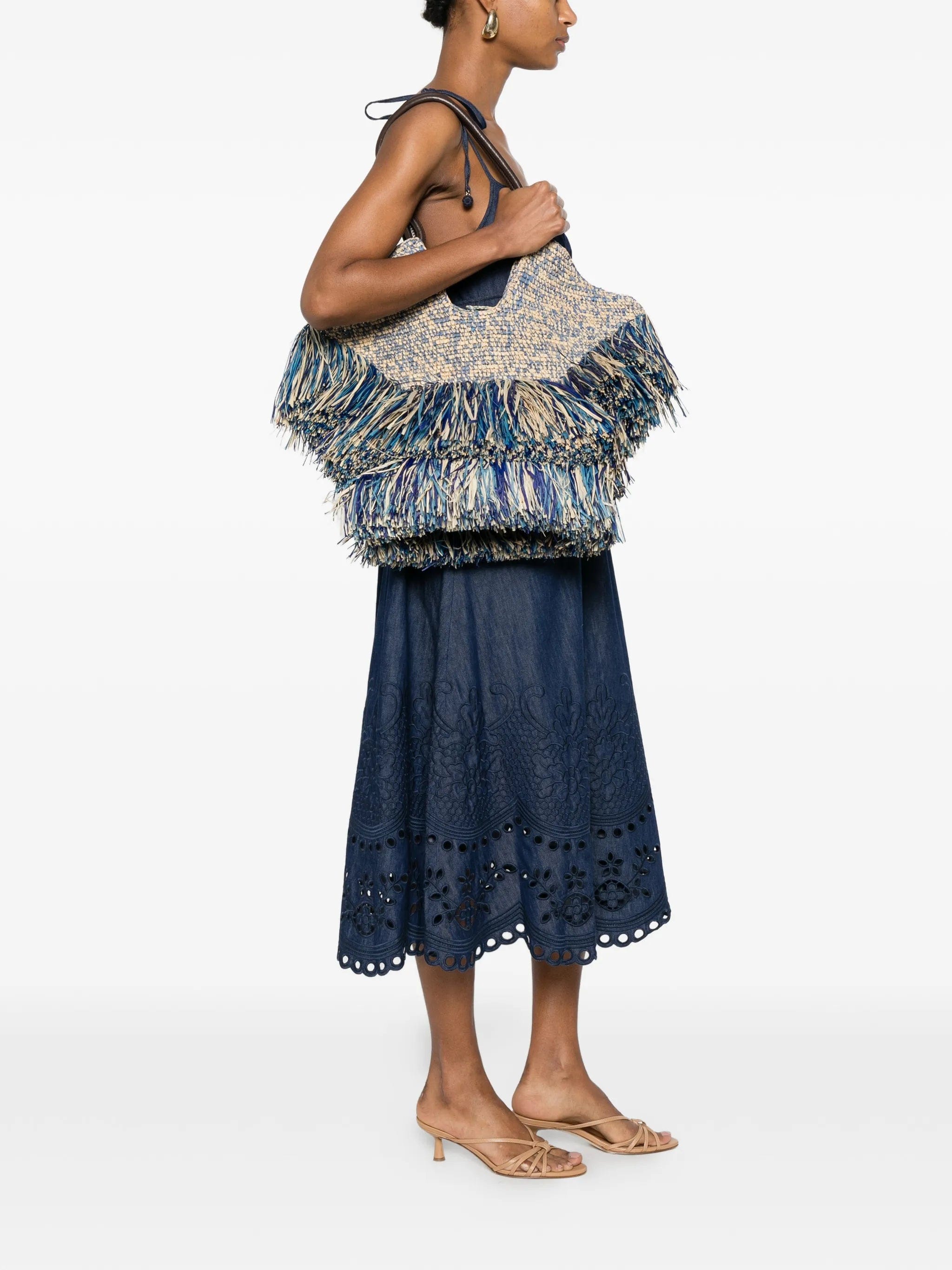 Zimmermann medium Goldentime fringed tote bag