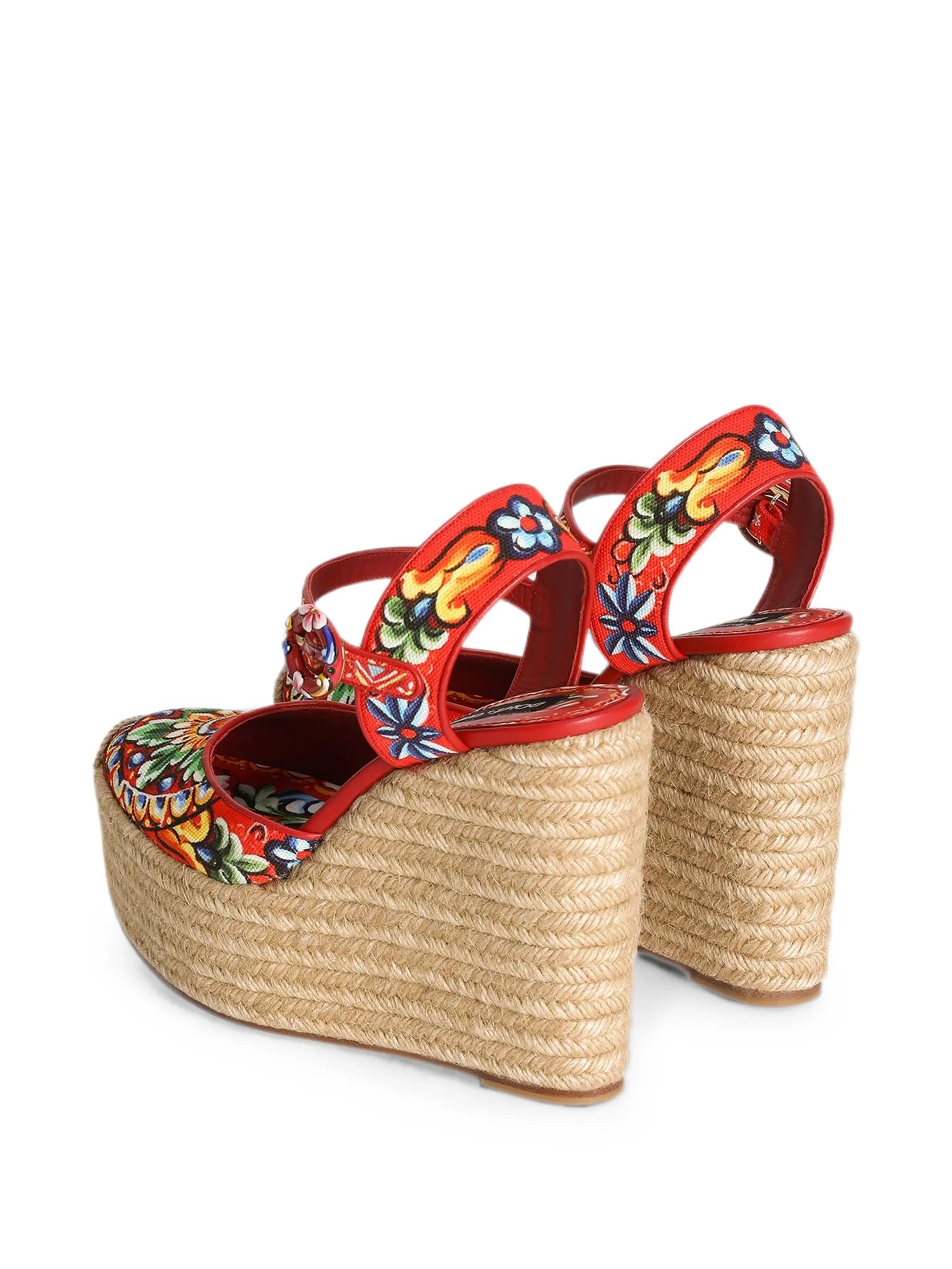Dolce & Gabbana Carretto - print wedge sandals