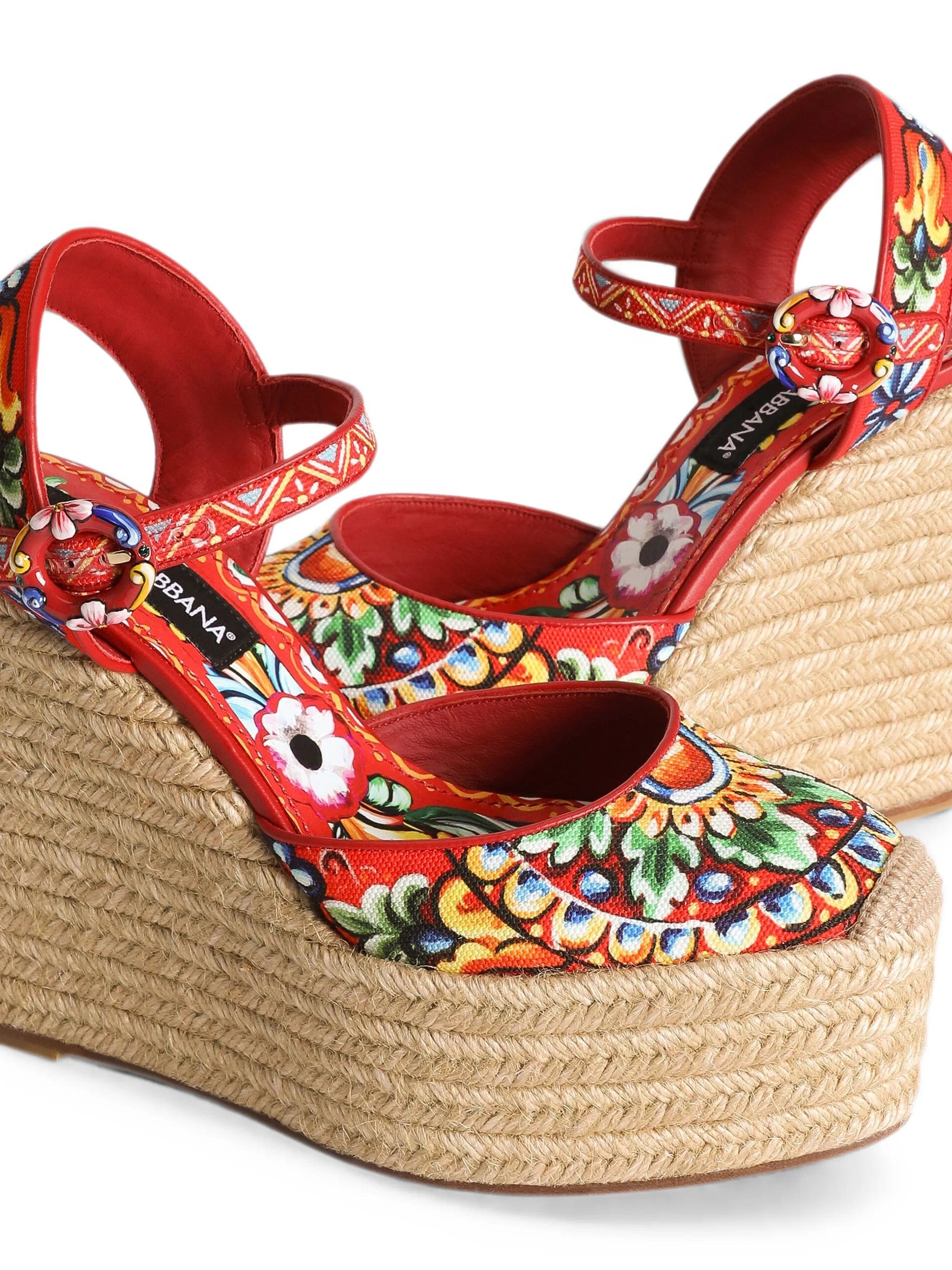 Dolce & Gabbana Carretto - print wedge sandals
