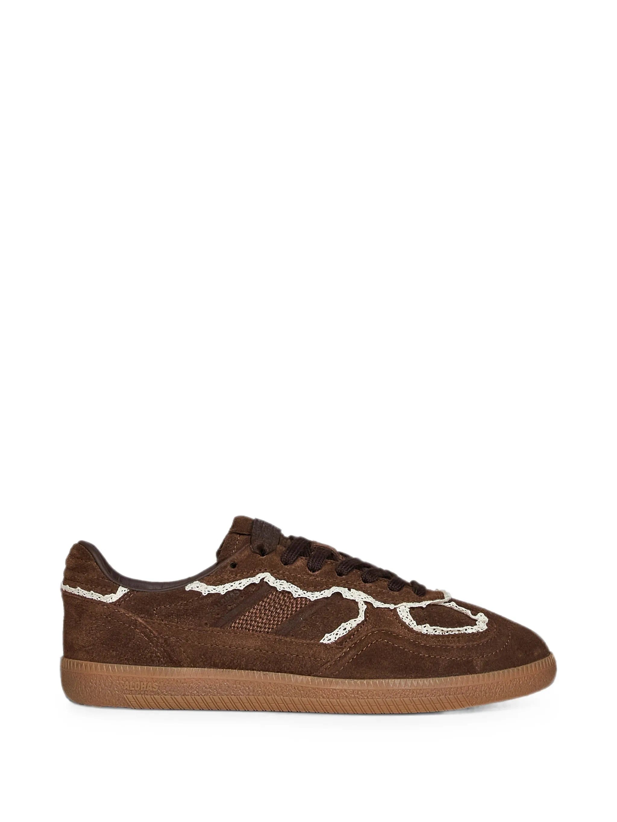 Alohas crochet - trim suede sneakers