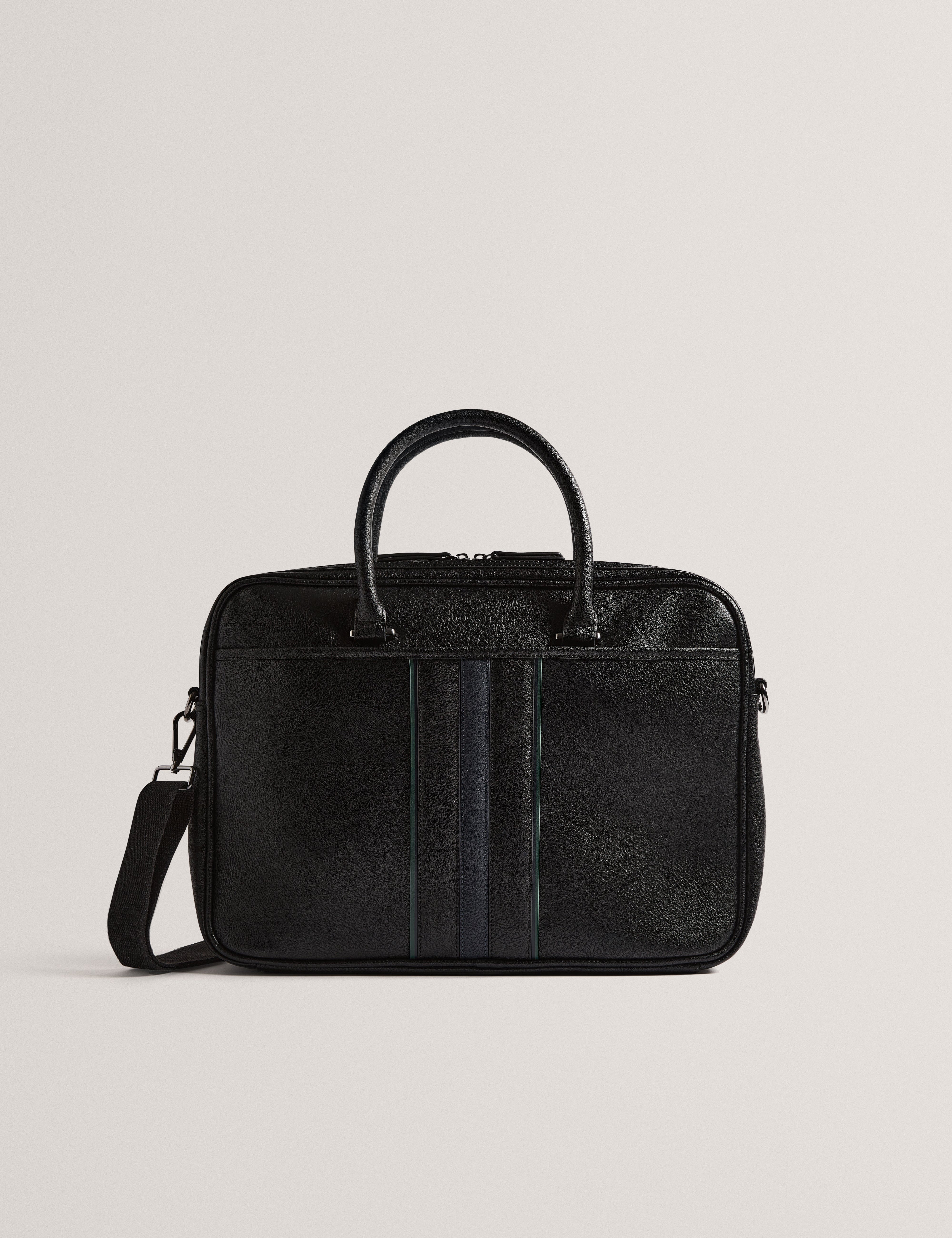 Ted Baker Kenriik Stripe Pu Document Bag Black