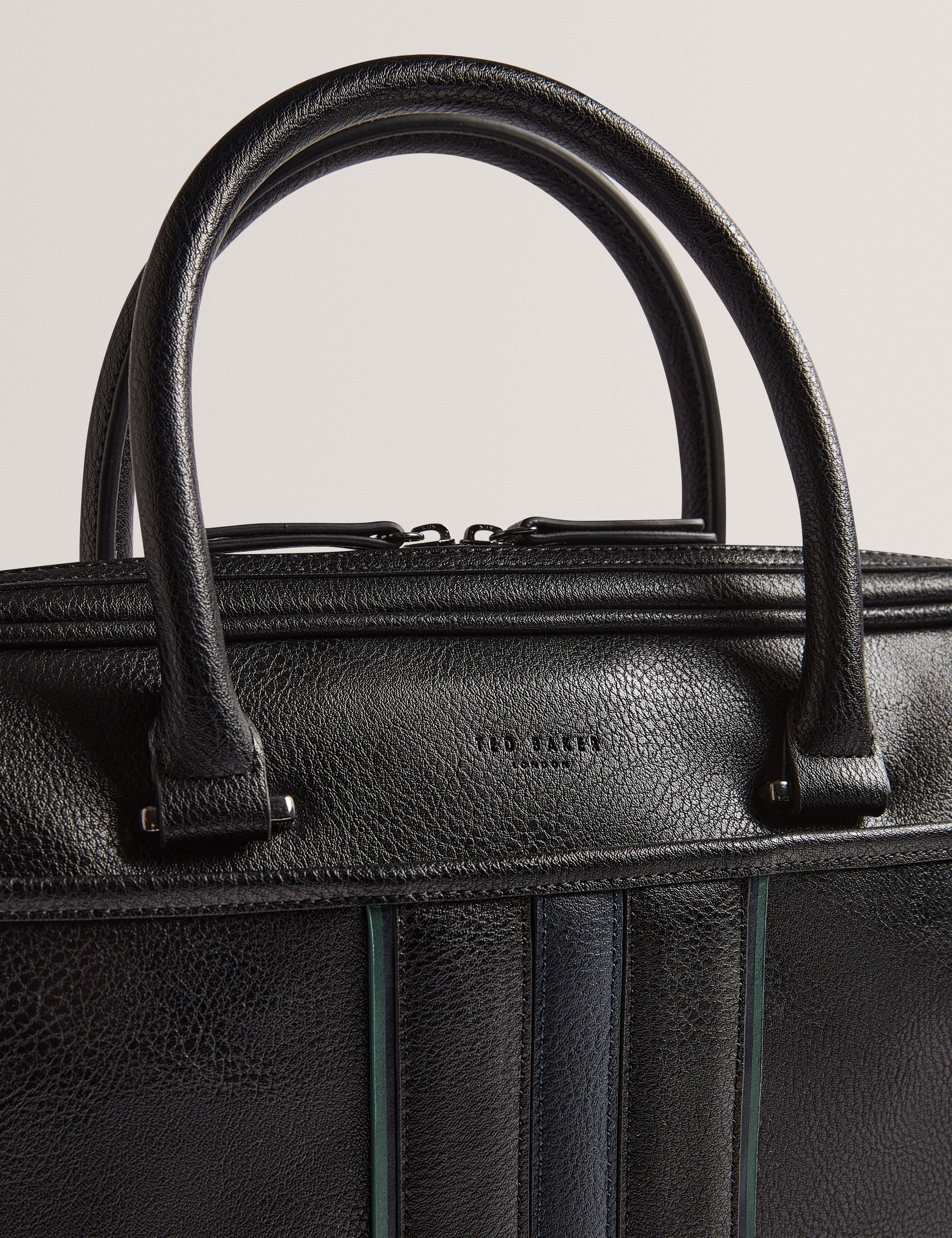 Ted Baker Kenriik Stripe Pu Document Bag Black