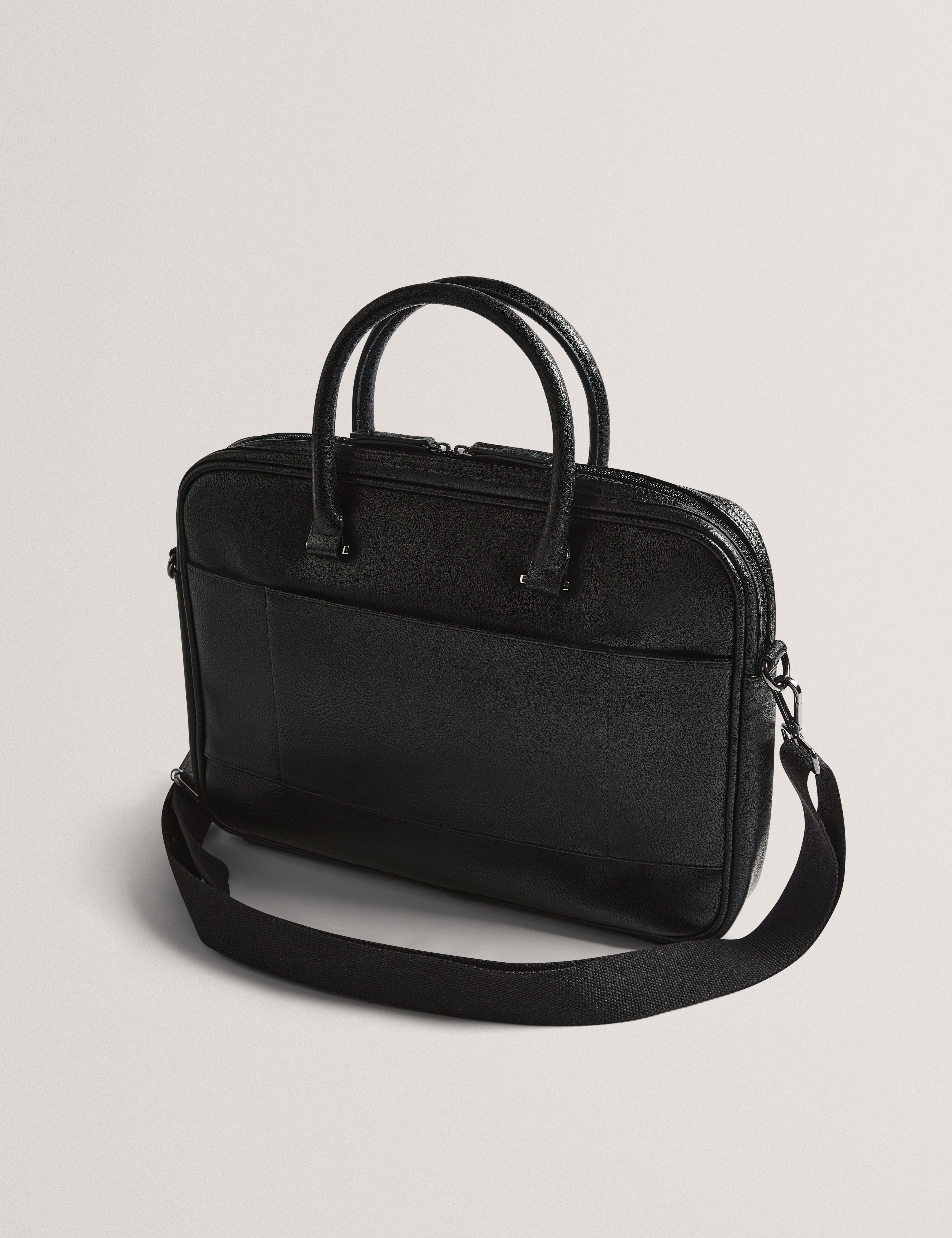 Ted Baker Kenriik Stripe Pu Document Bag Black