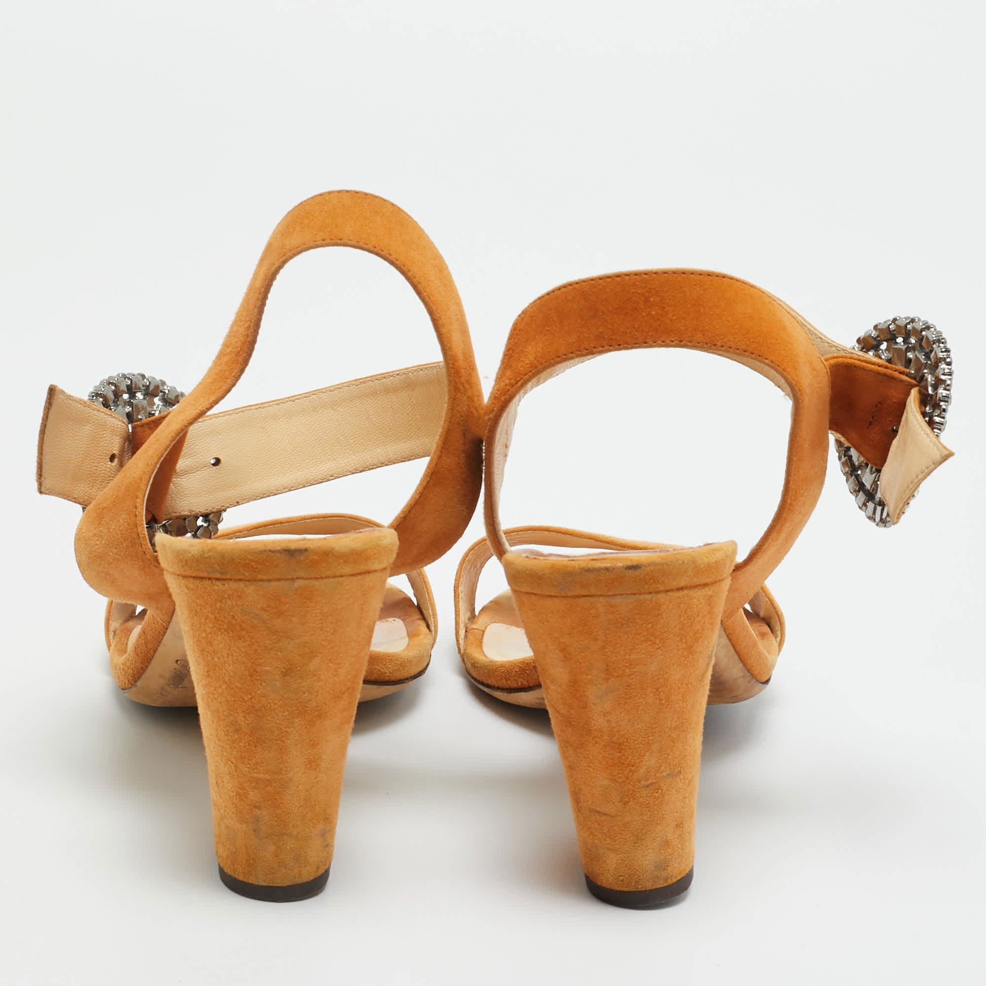 Jimmy Choo Black Suede Crystal Embellished Mischa Sandals