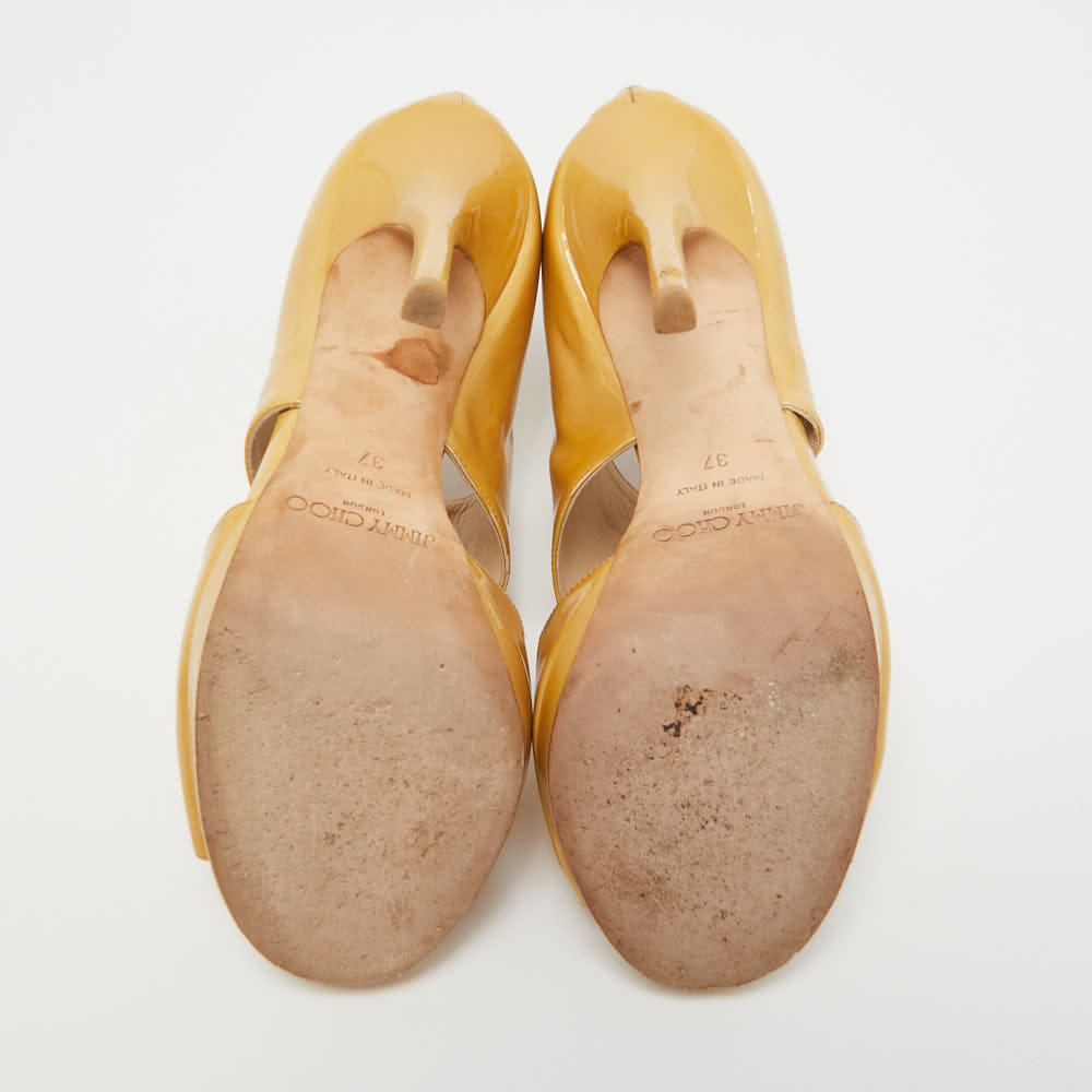 Jimmy Choo Beige Patent Leather ‘private’ Sandals