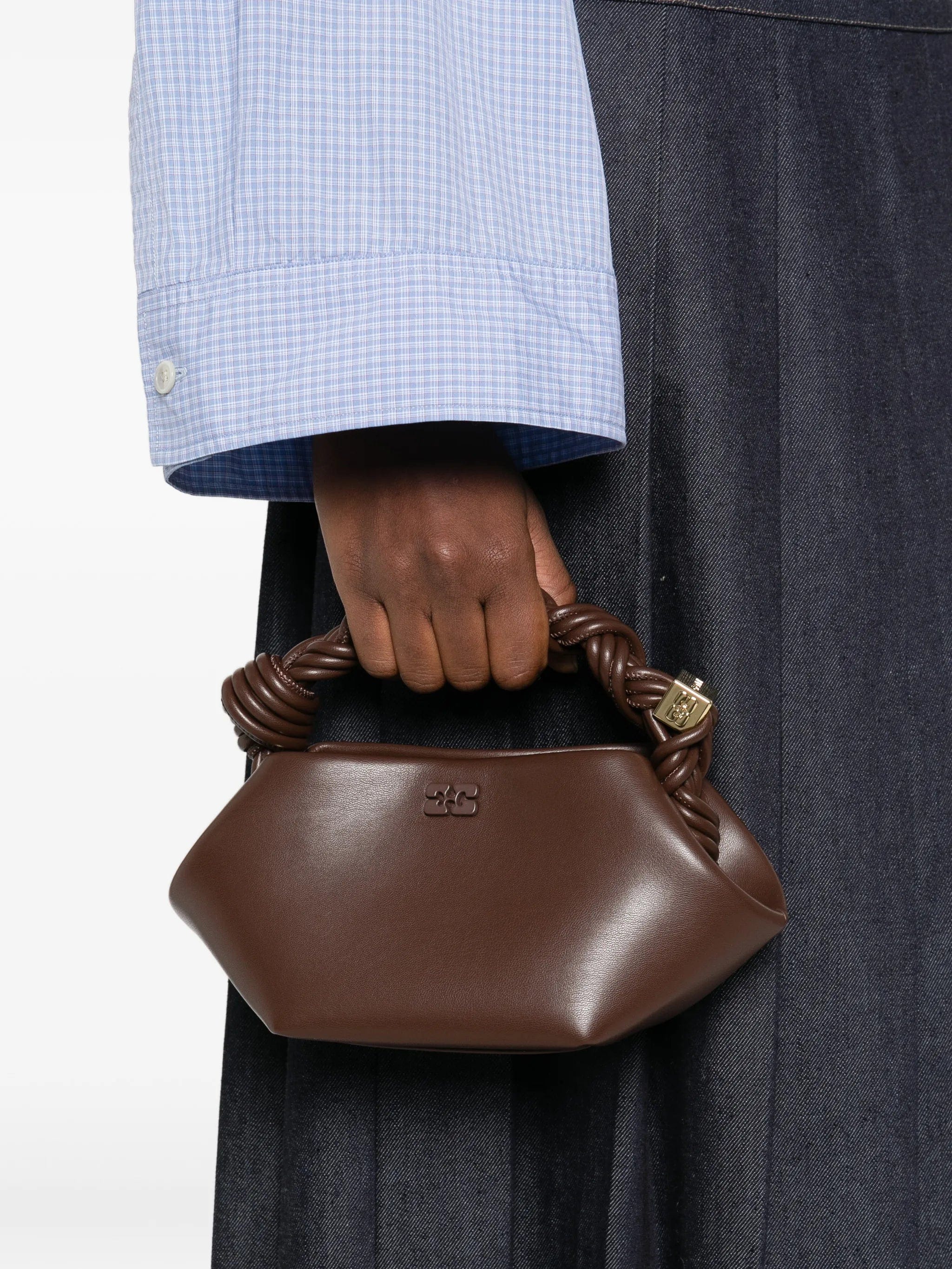 GANNI mini Bou braided - handle tote bag