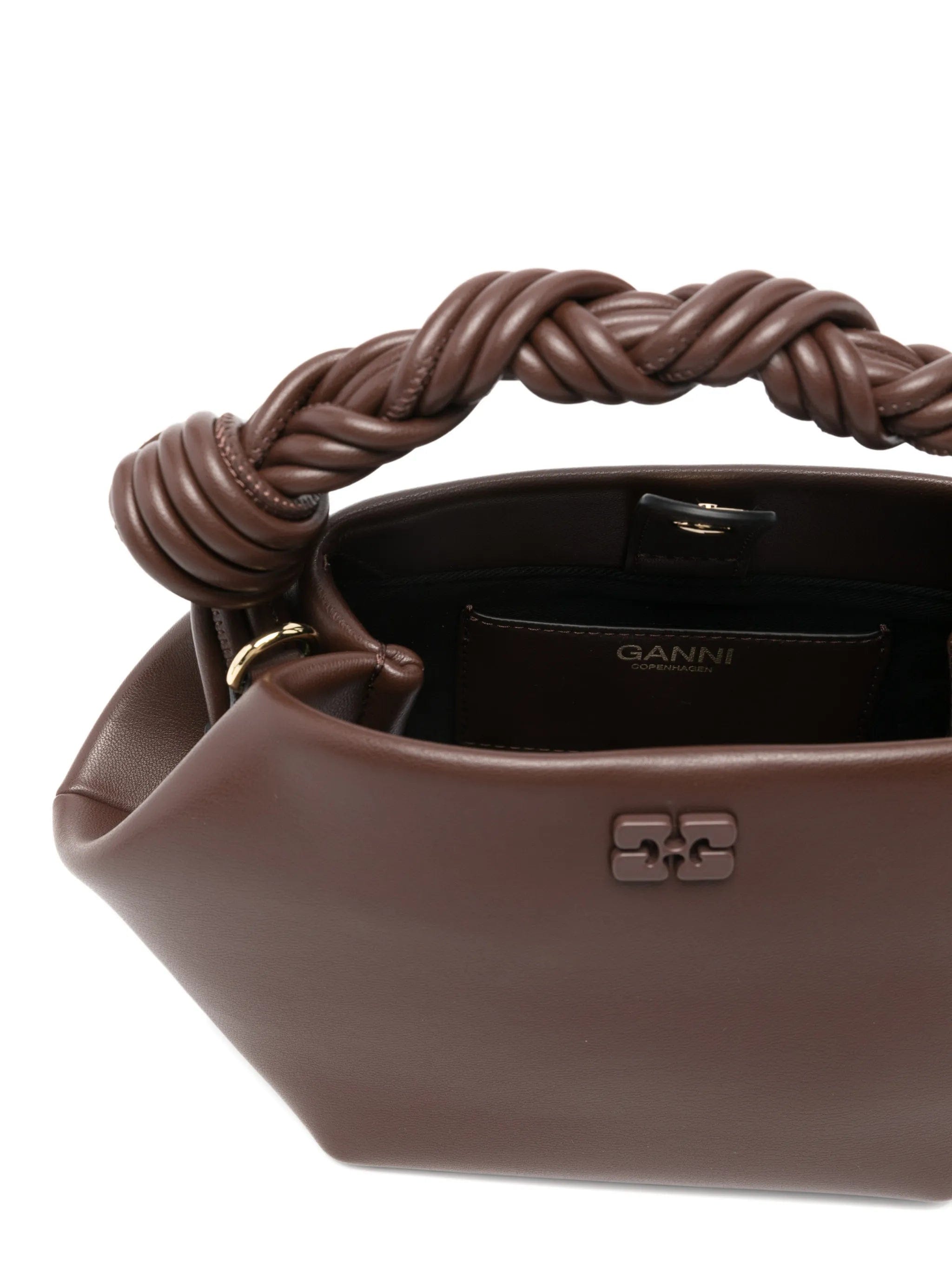 GANNI mini Bou braided - handle tote bag