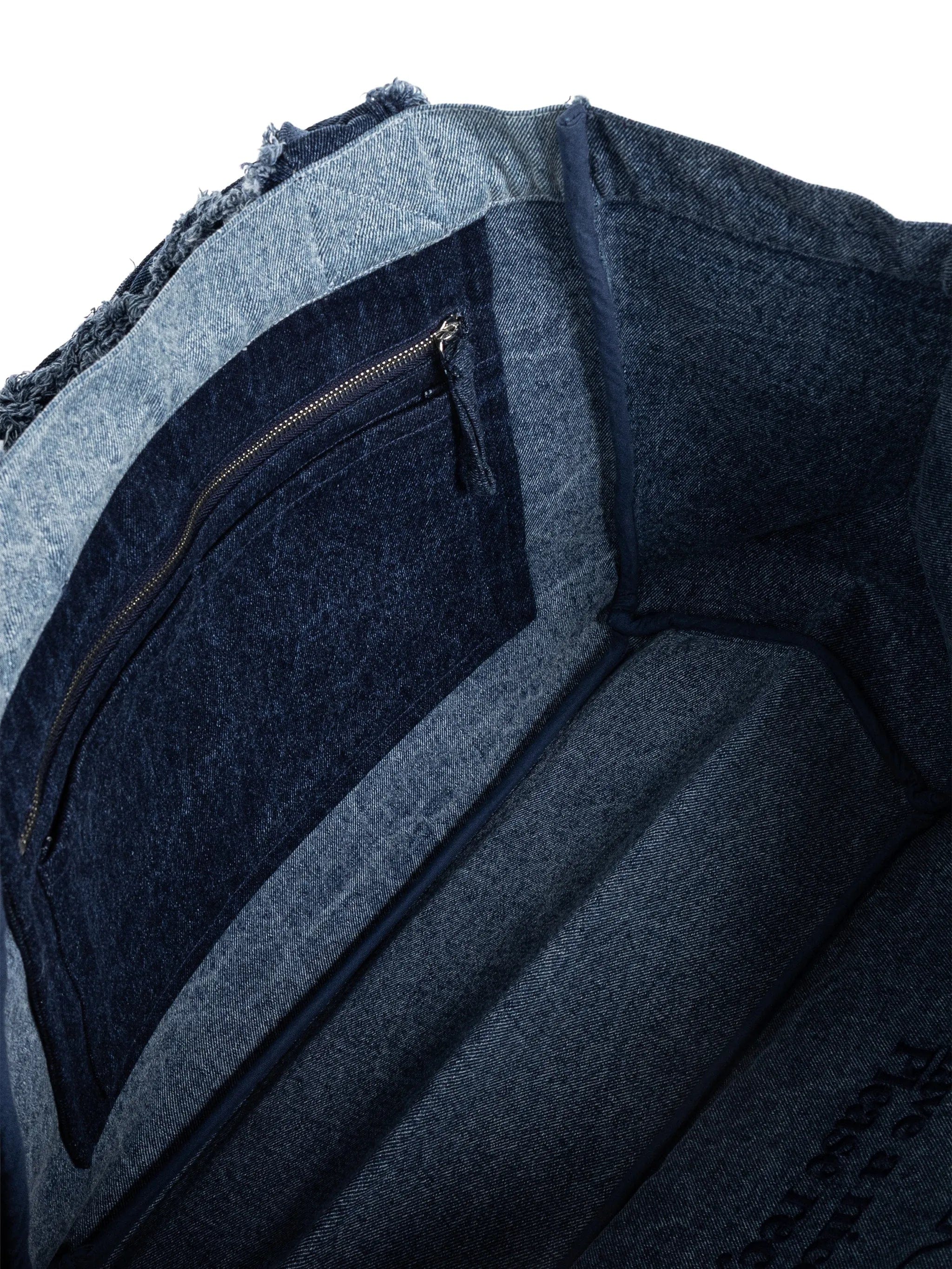 GANNI patchwork frayed - edge tote bag