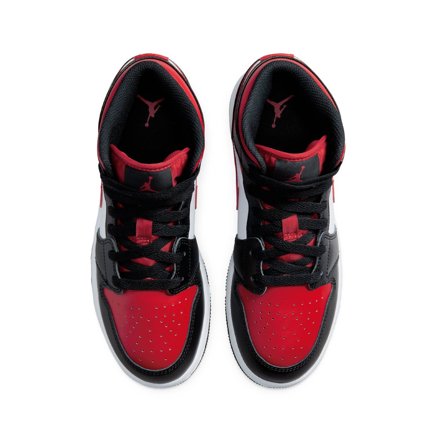 Air Jordan 1 Mid Black Fire Red GS — Off Kicks India