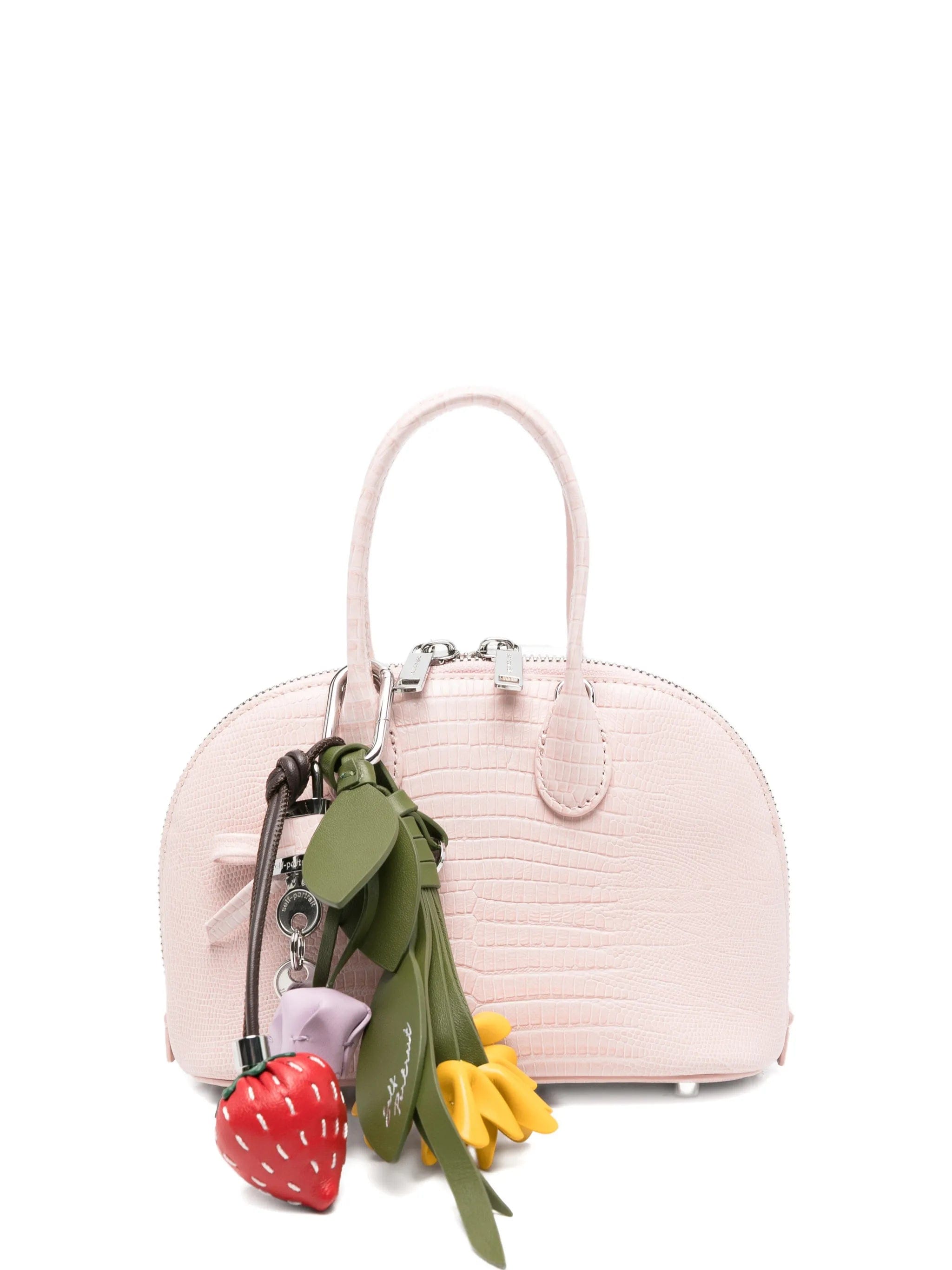 Self-Portrait lizard - embossed leather mini tote bag