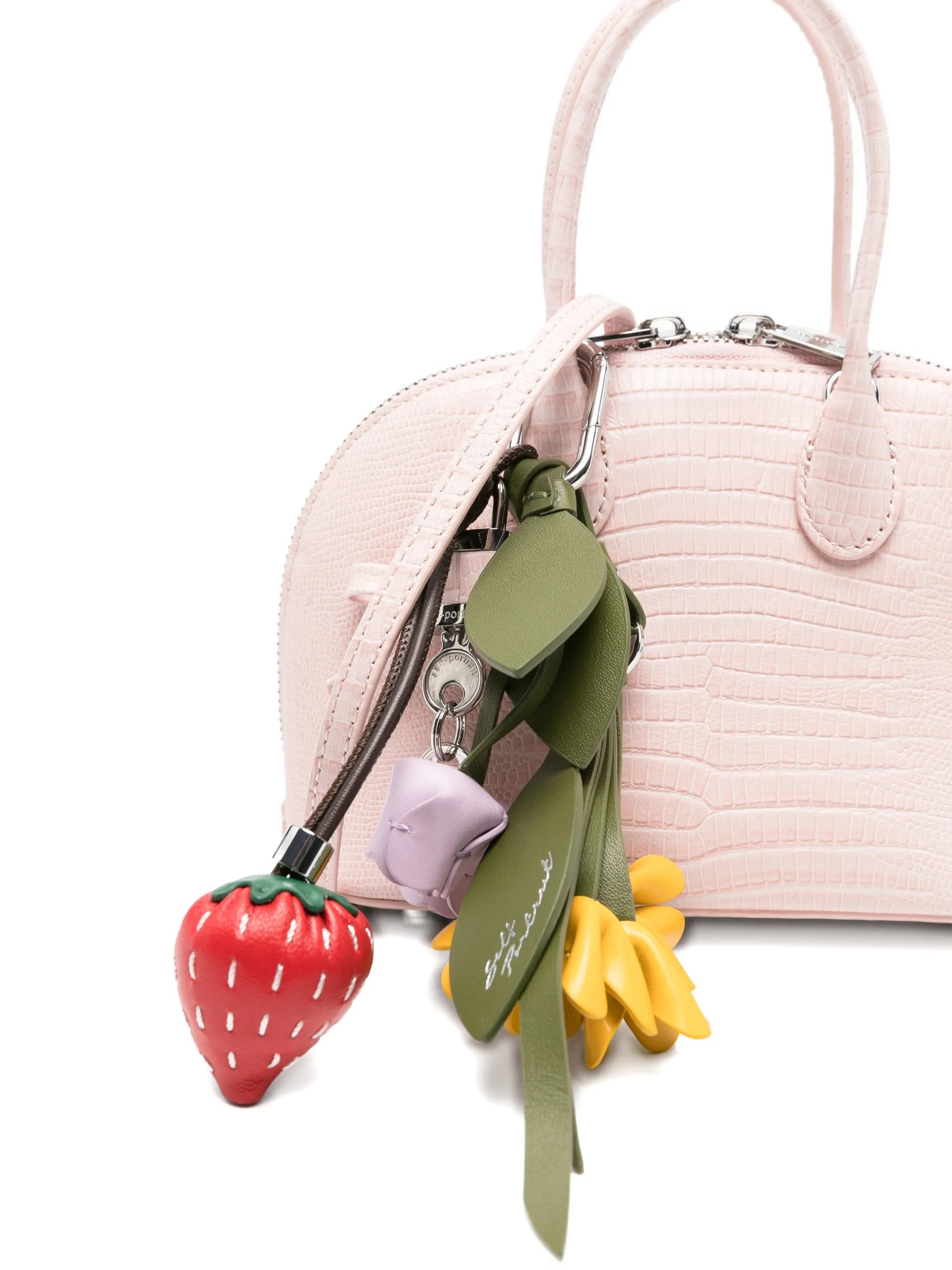 Self-Portrait lizard - embossed leather mini tote bag