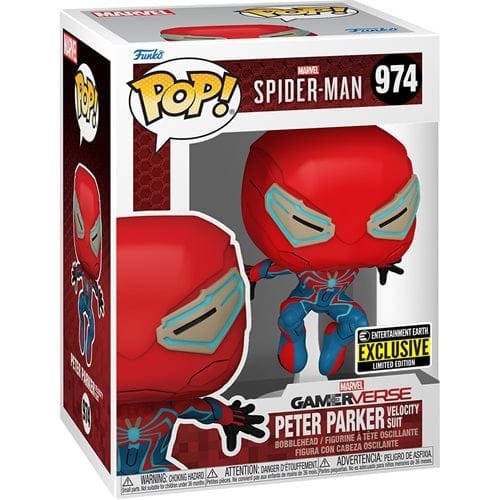 Funko Pop! 974 - Marvel - Spider - Man 2 Peter Parker Velocity Suit Vinyl Figure - Entertainment Earth Exclusive