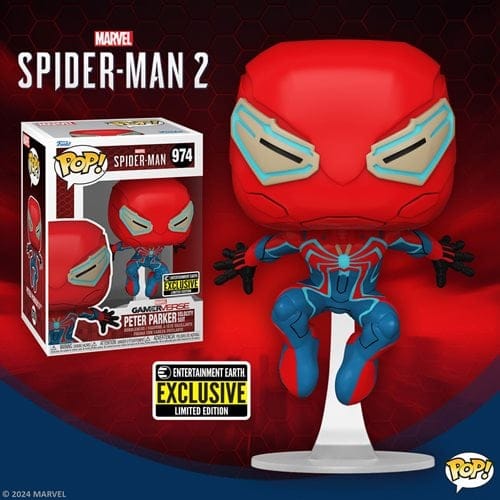 Funko Pop! 974 - Marvel - Spider - Man 2 Peter Parker Velocity Suit Vinyl Figure - Entertainment Earth Exclusive