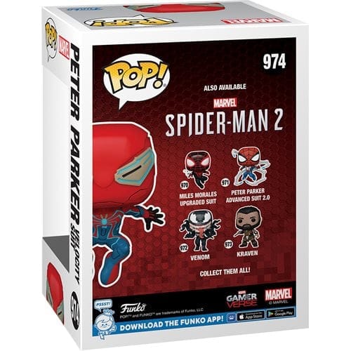 Funko Pop! 974 - Marvel - Spider - Man 2 Peter Parker Velocity Suit Vinyl Figure - Entertainment Earth Exclusive