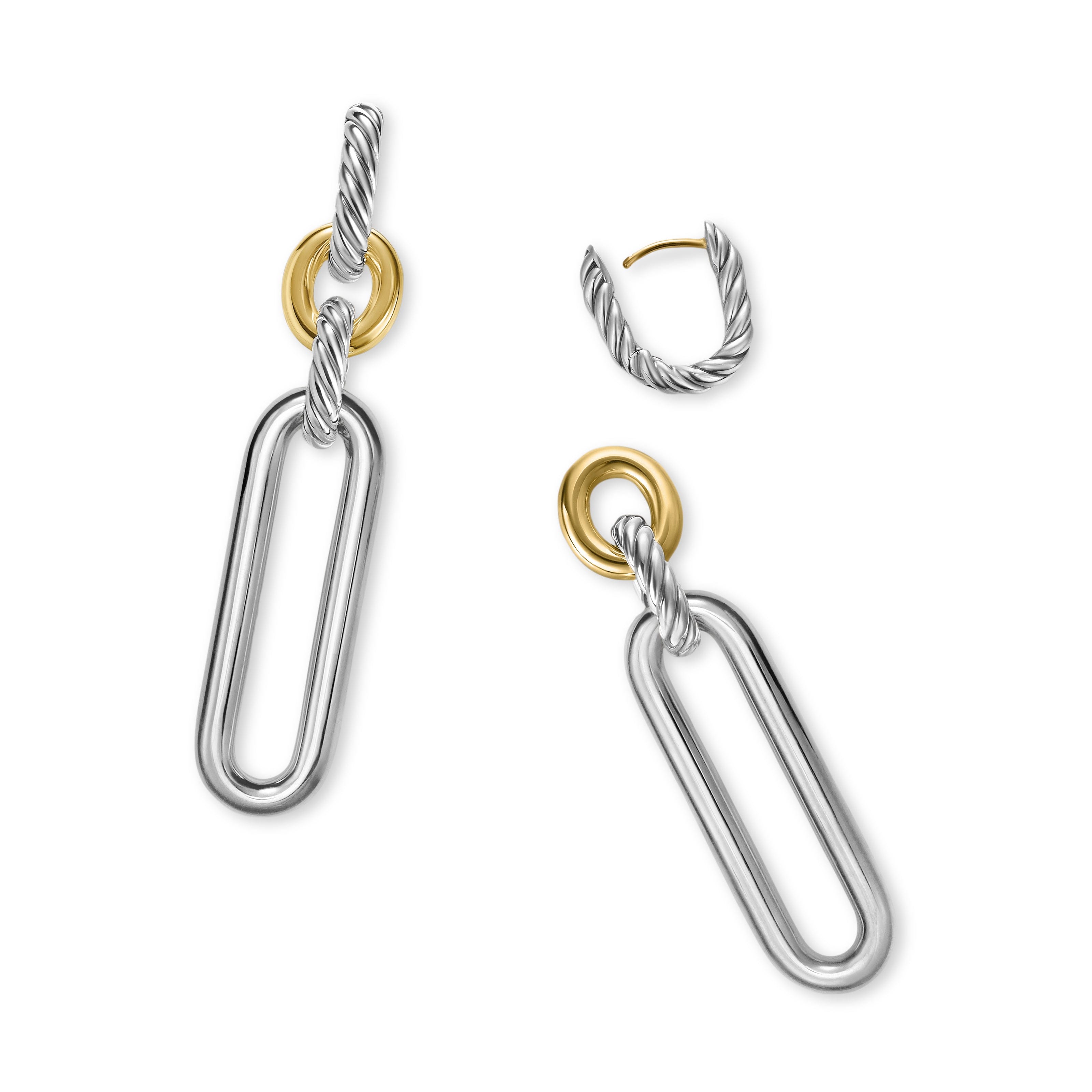 David Yurman Lexington Collection Earring in Sterling Silver and 18k Gold
