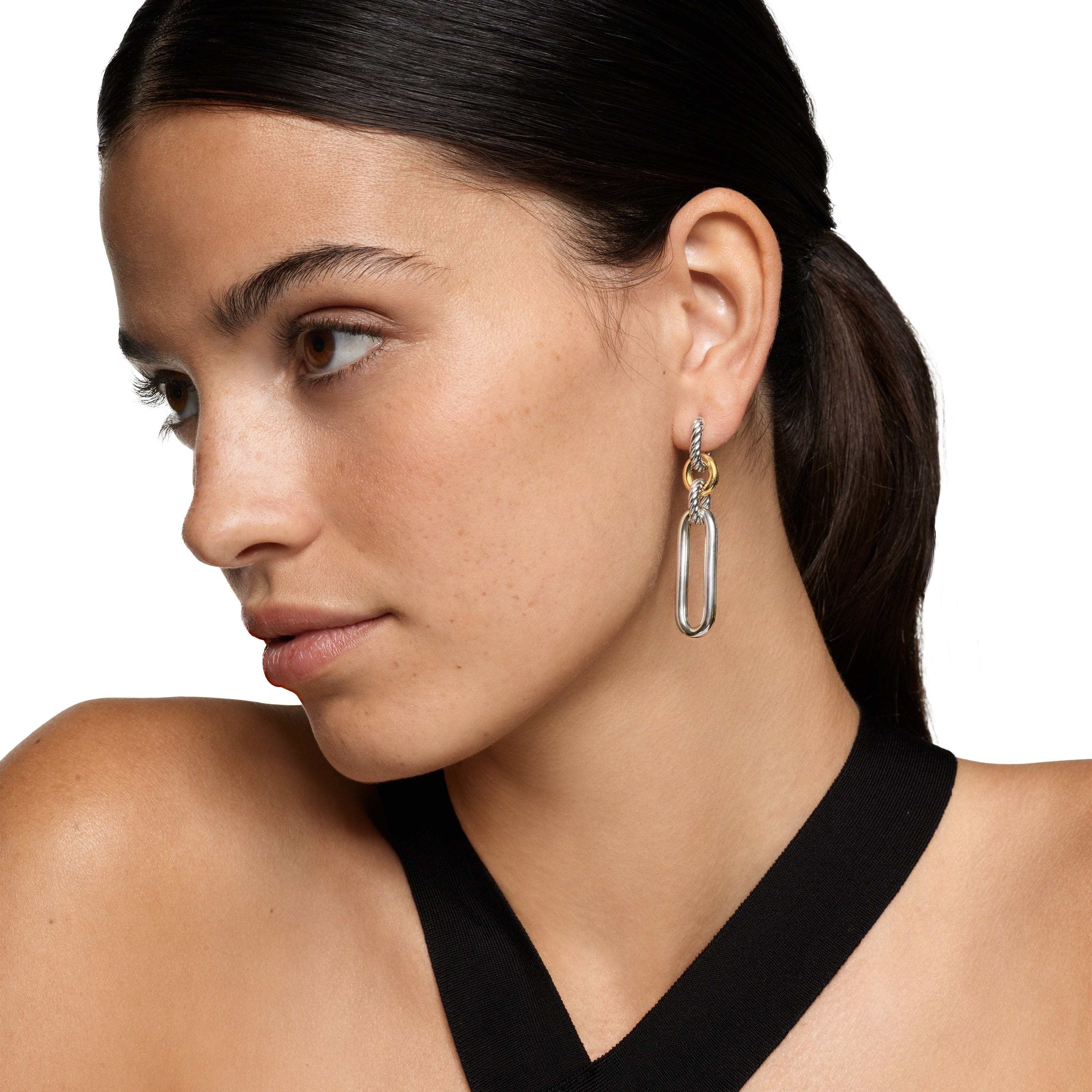 David Yurman Lexington Collection Earring in Sterling Silver and 18k Gold