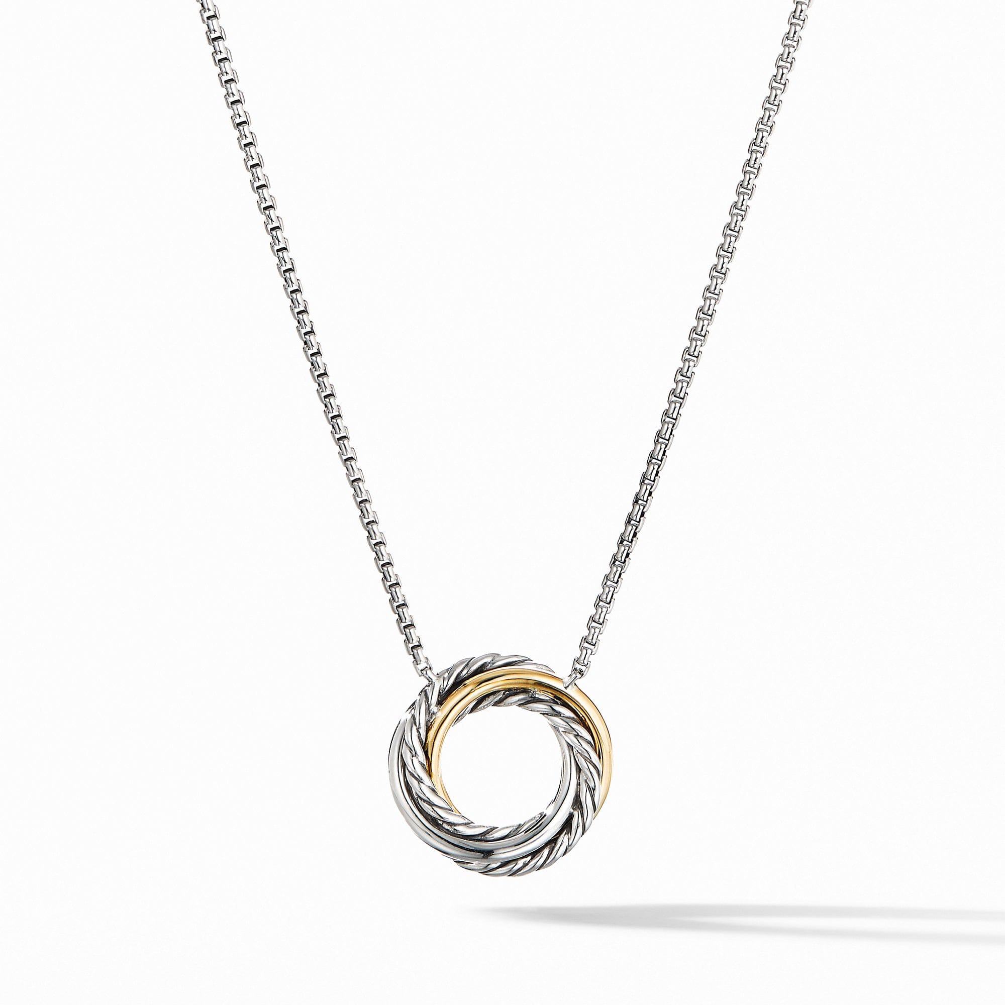 David Yurman Crossover Mini Pendant Necklace with 18k Gold - N16090 S817
