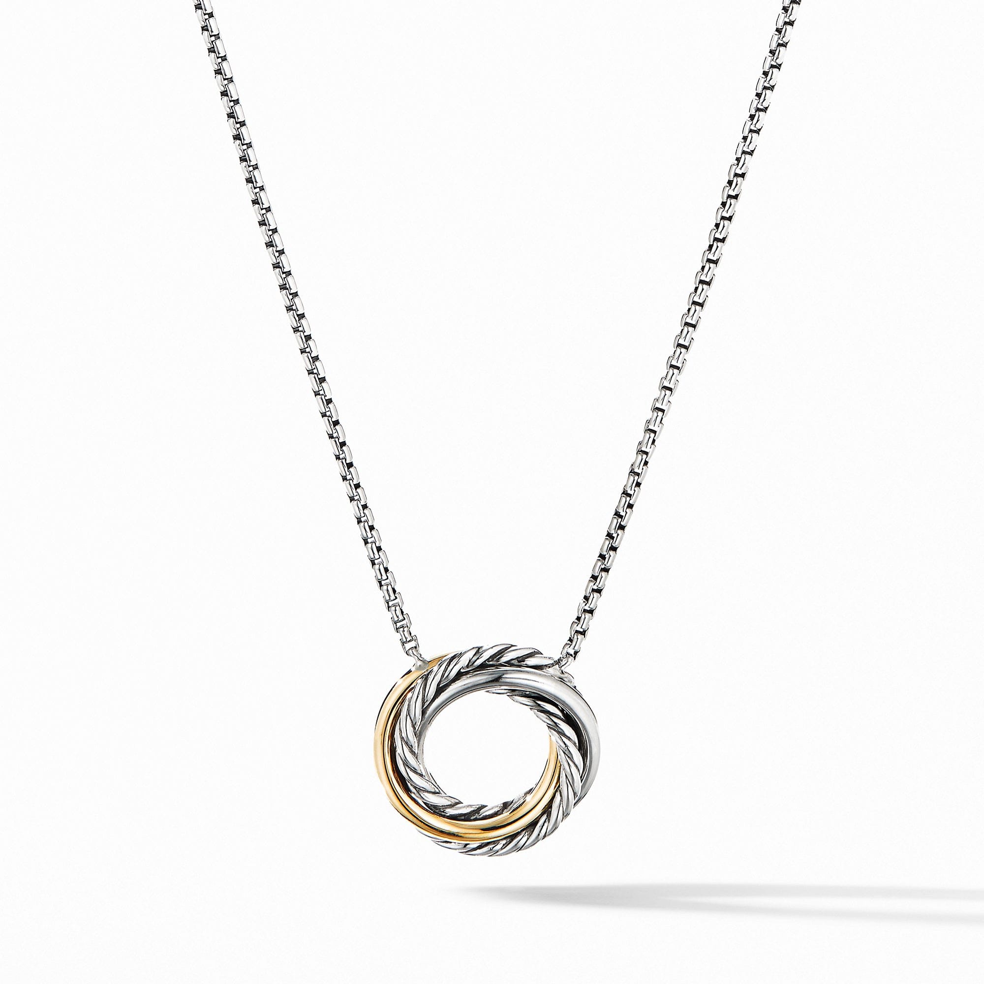 David Yurman Crossover Mini Pendant Necklace with 18k Gold - N16090 S817