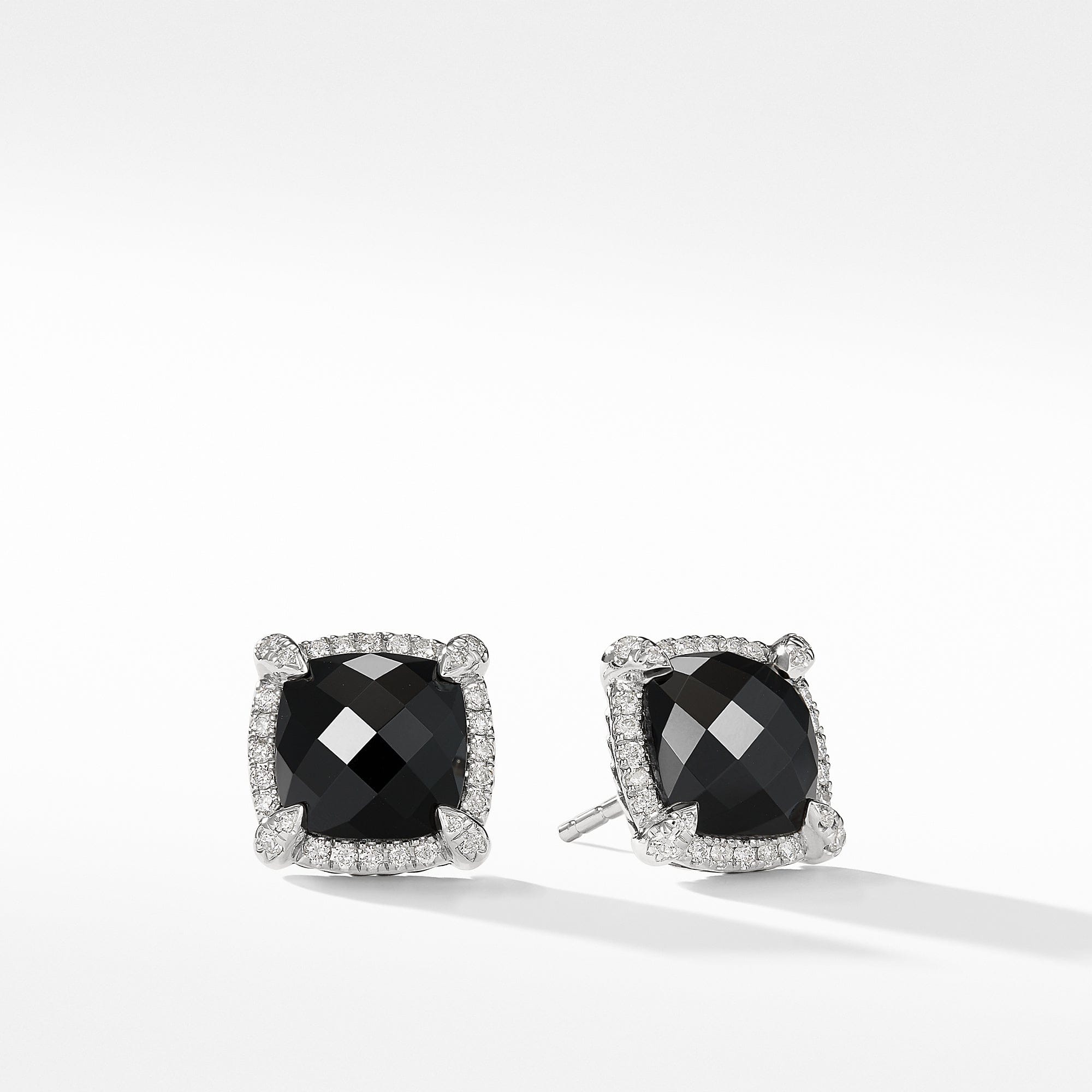 David Yurman Chatelaine Pave Bezel Stud Earring with Black Onyx and Diamonds, 9 mm - E12747DSSABODI