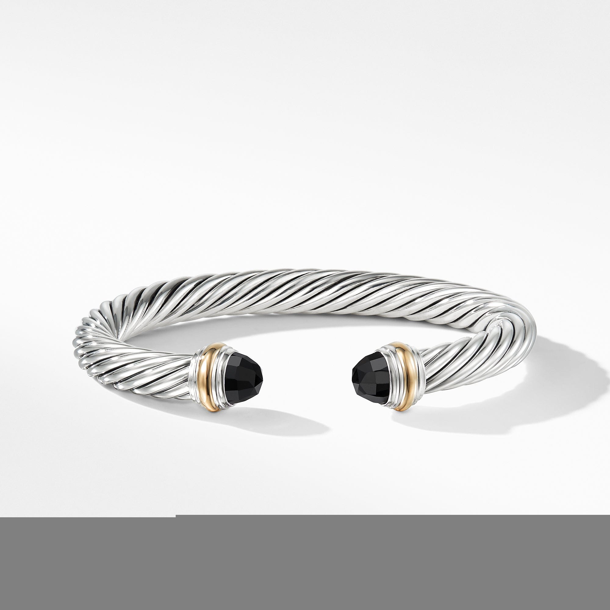 David Yurman Cable Classics Bracelet with Black Onyx and 14K Gold - B04425 S4ABOM
