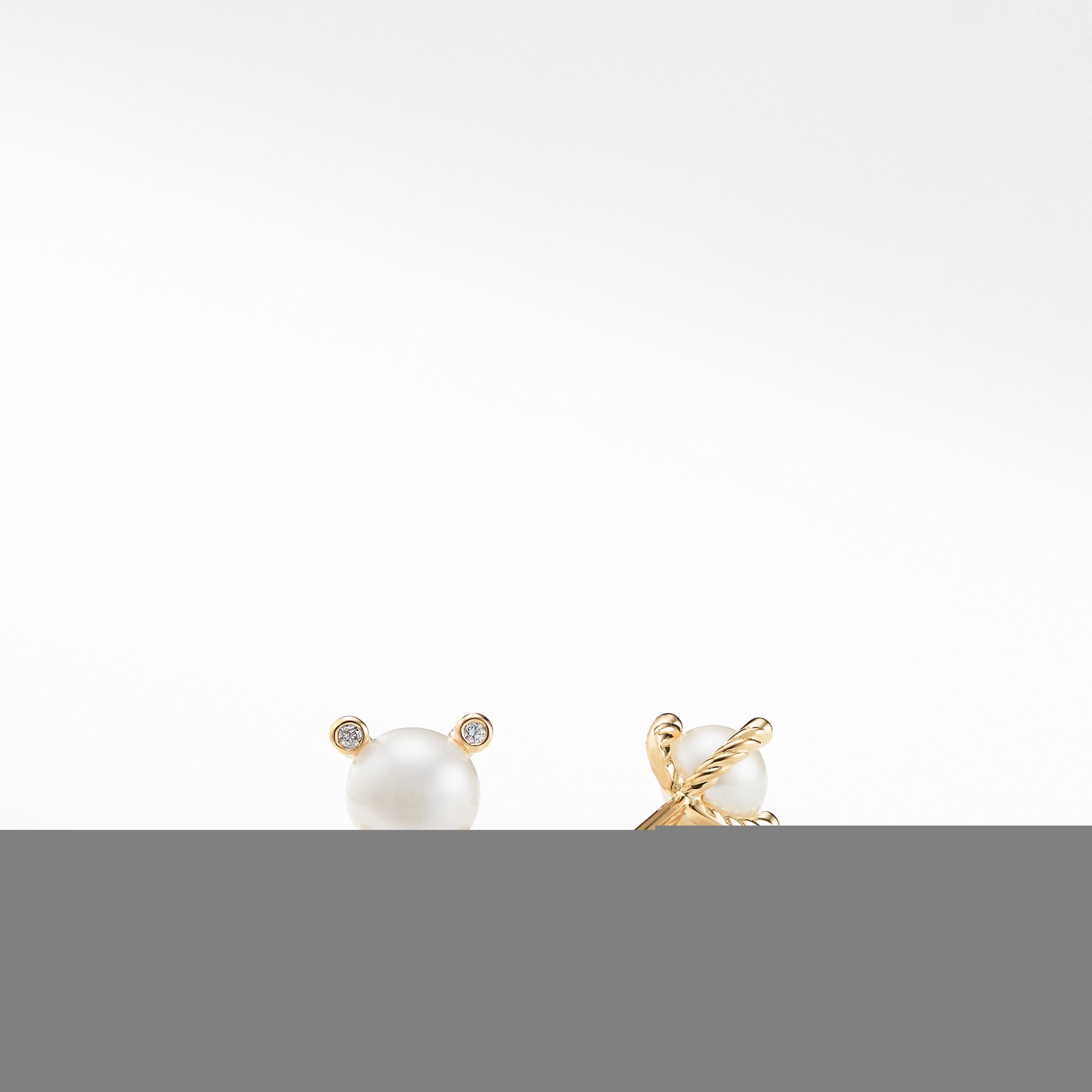 David Yurman Cable Earrings with Diamonds and Pearls in Gold - E09009D88DPEDI - 883932098075