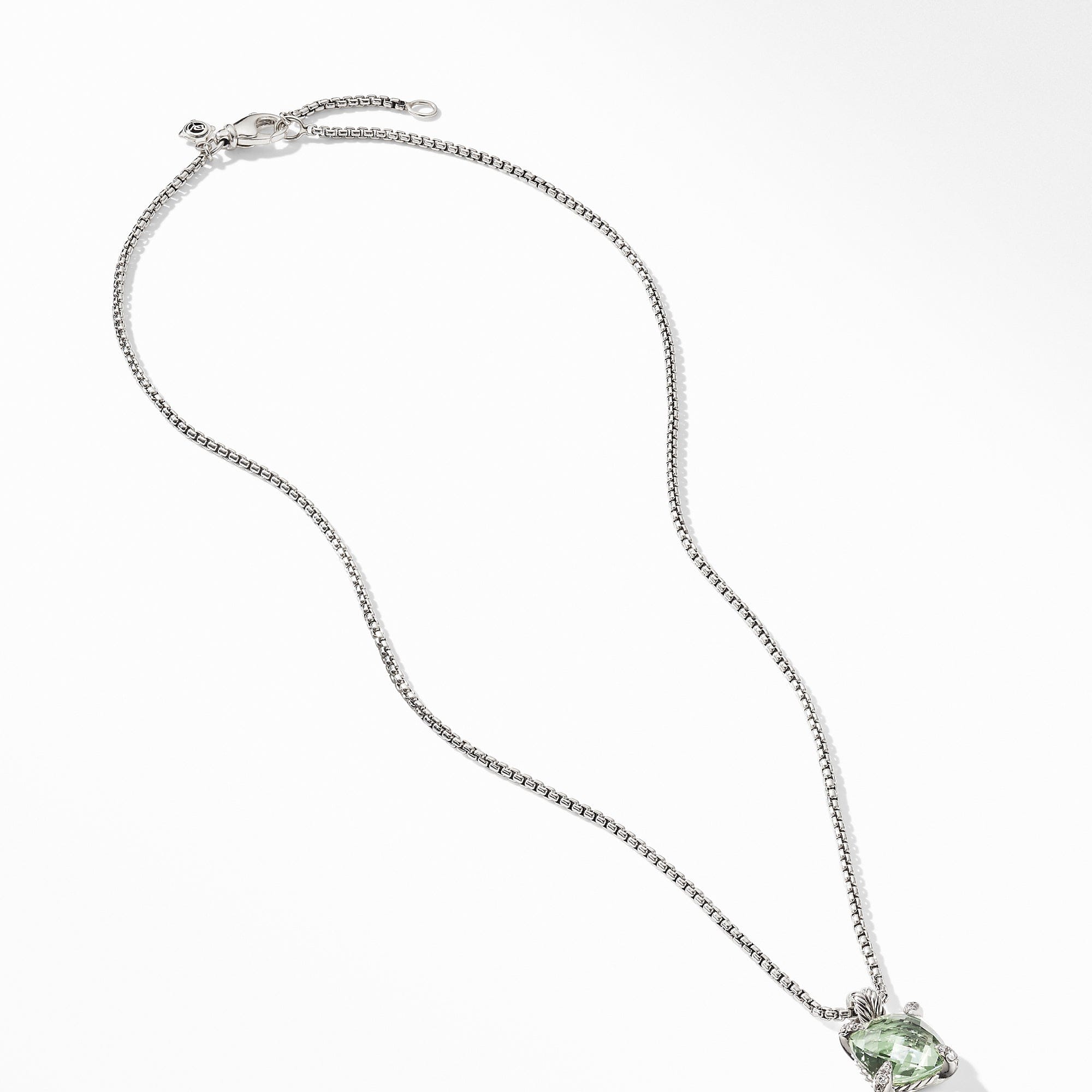 David Yurman Chatelaine Pendant Necklace with Prasiolte & Pave Diamonds - N12643DSSAPLDI18 -