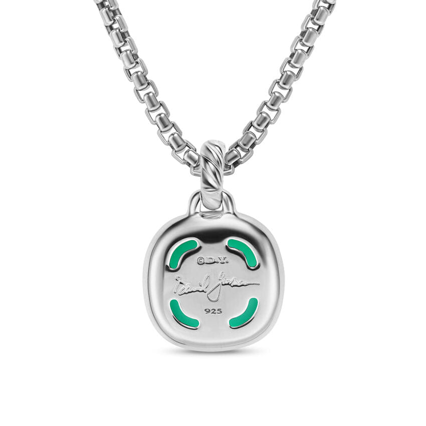 David Yurman Albion Pendant in Sterling Silver with Lagoon Orchid and Diamonds, 11 mm