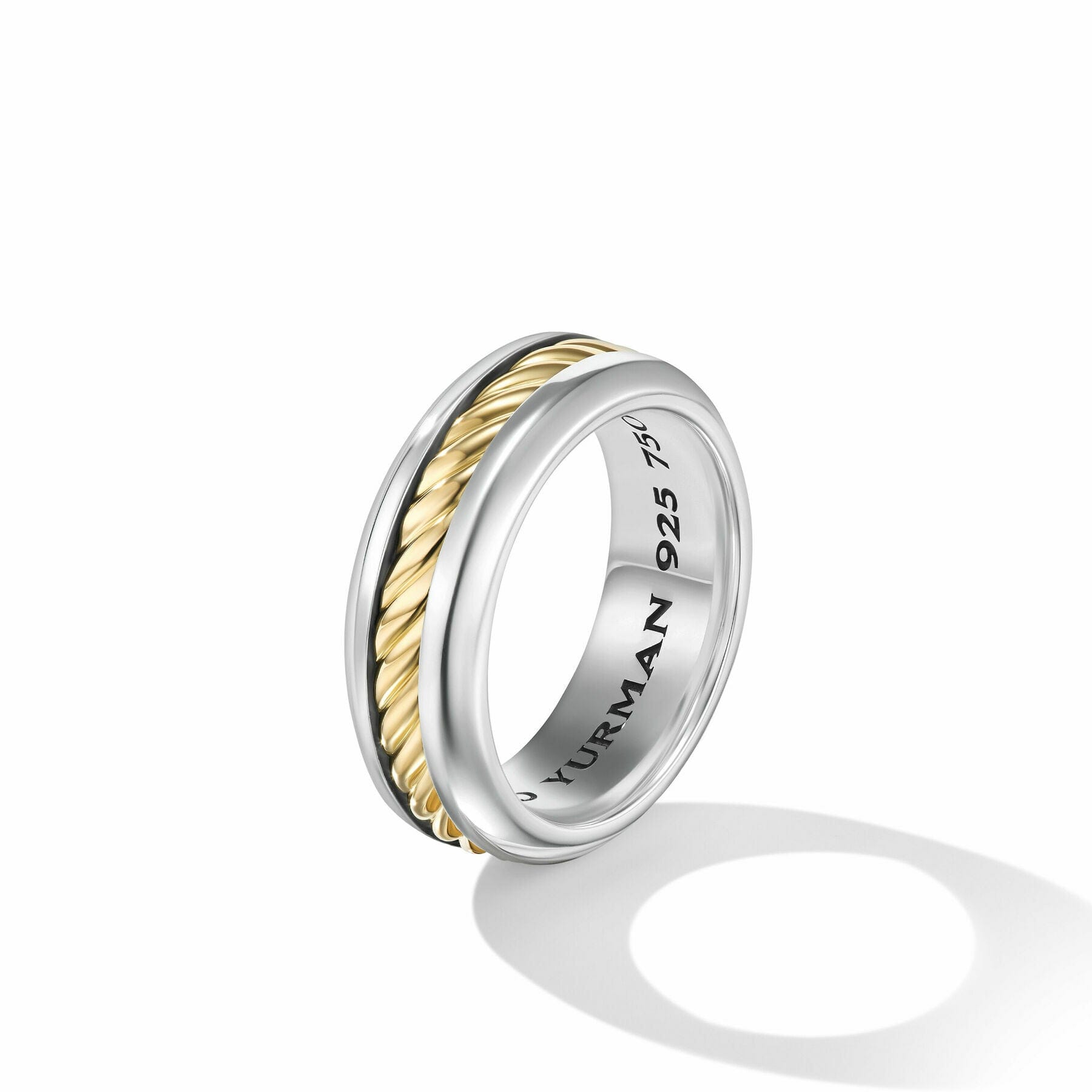 David Yurman The Waves Collection Ring in Silver and 18 - Karat Yellow Gold