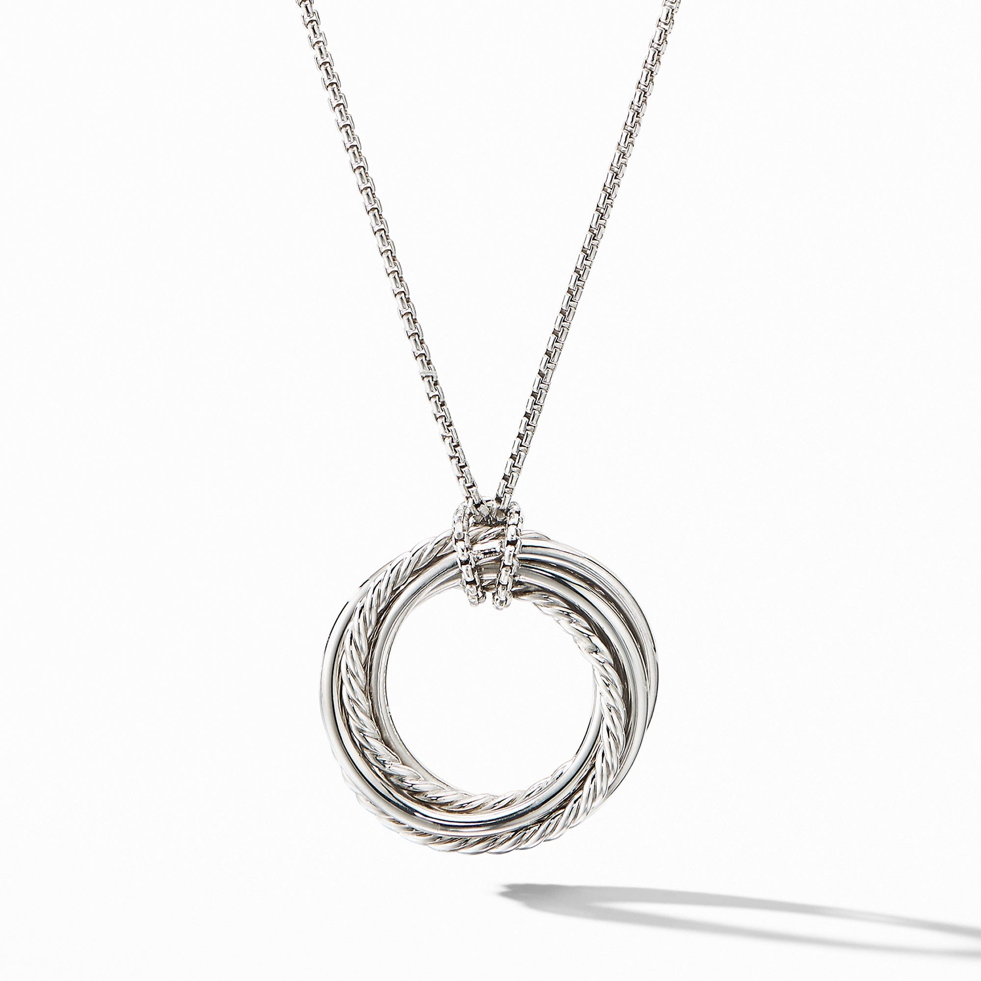 David Yurman Crossover Pendant Necklace with Diamonds, 18" Length